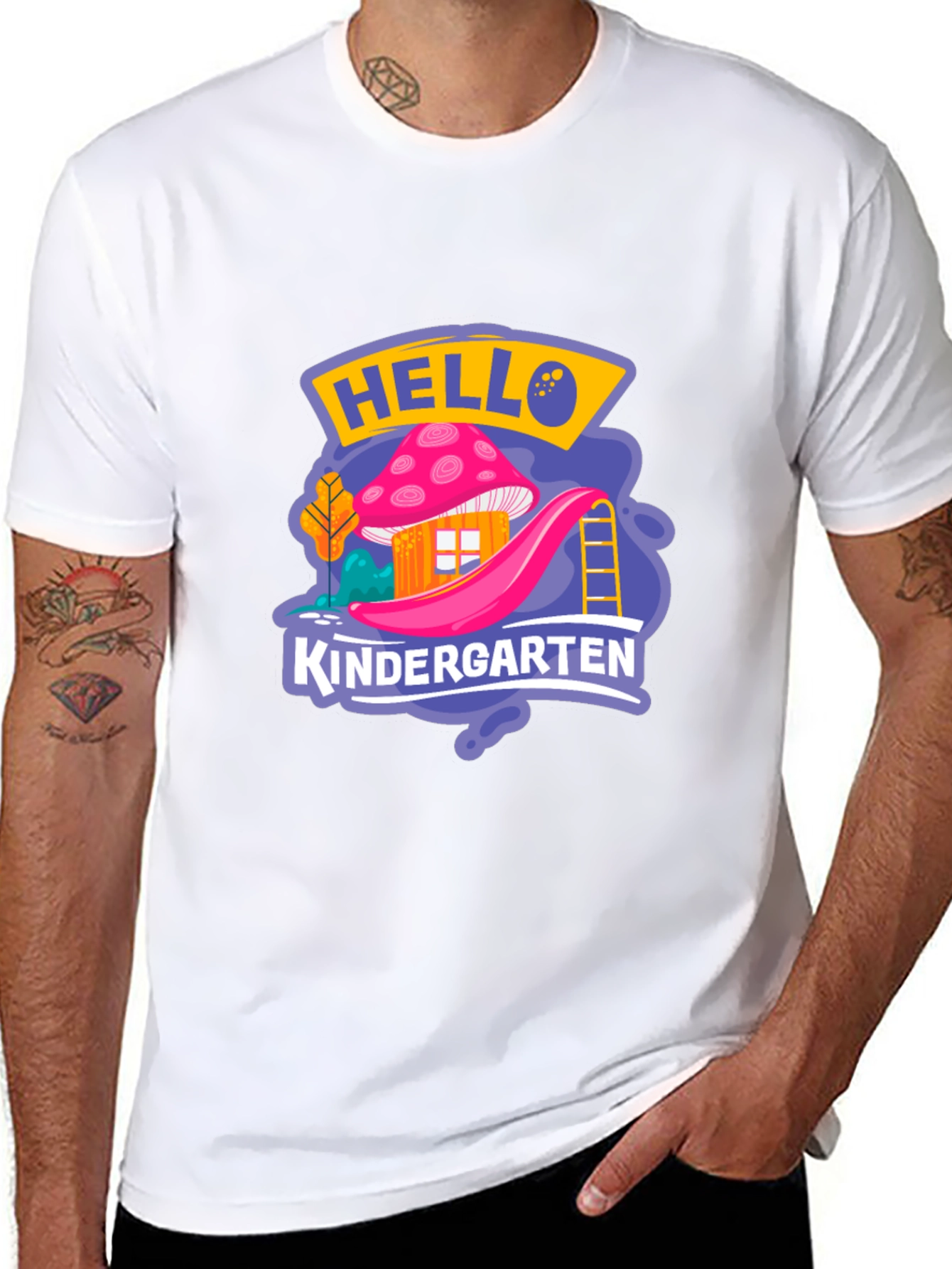Hello Kindergarten Black T-Shirt