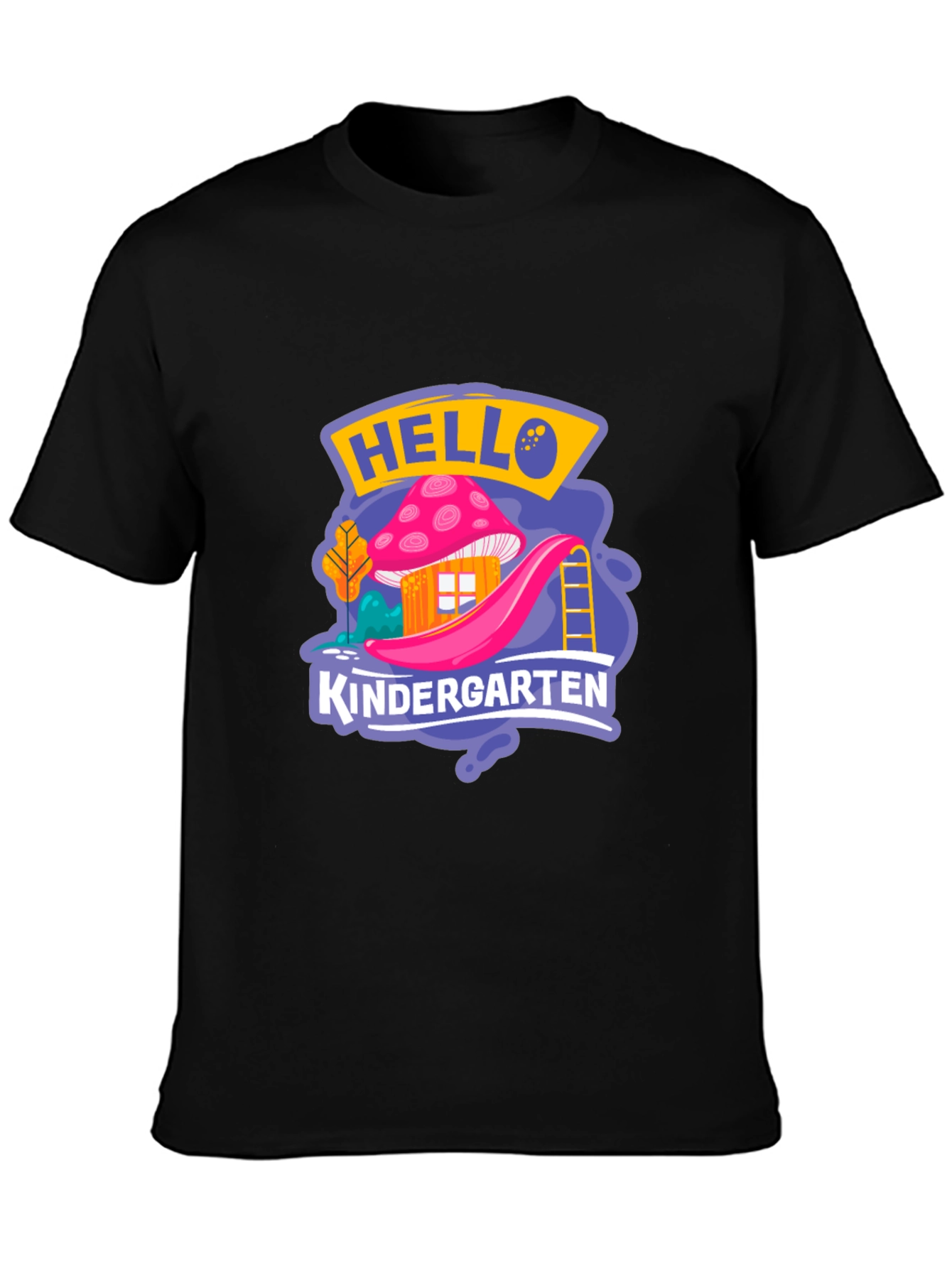 Hello Kindergarten Black T-Shirt