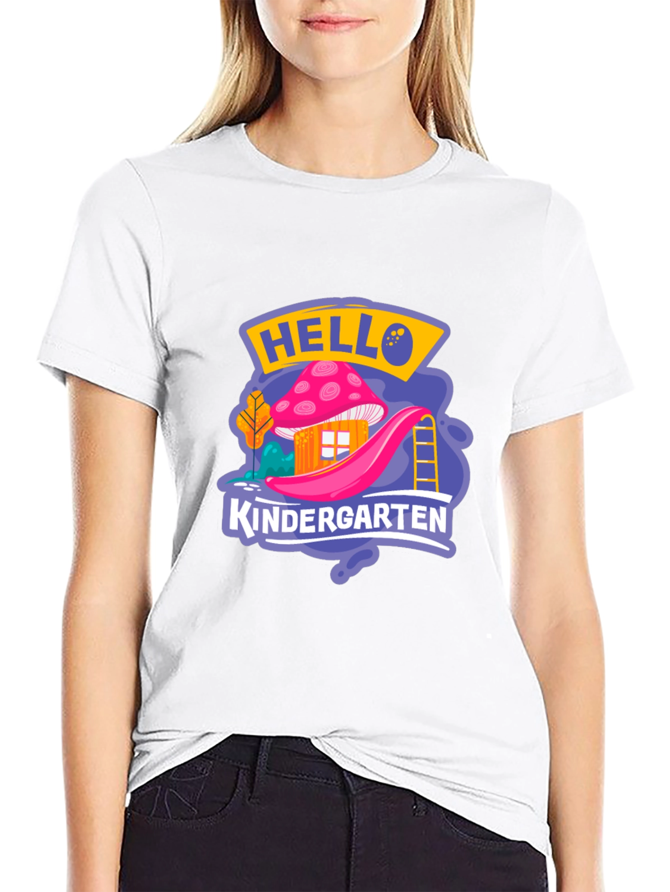 Hello Kindergarten Black T-Shirt