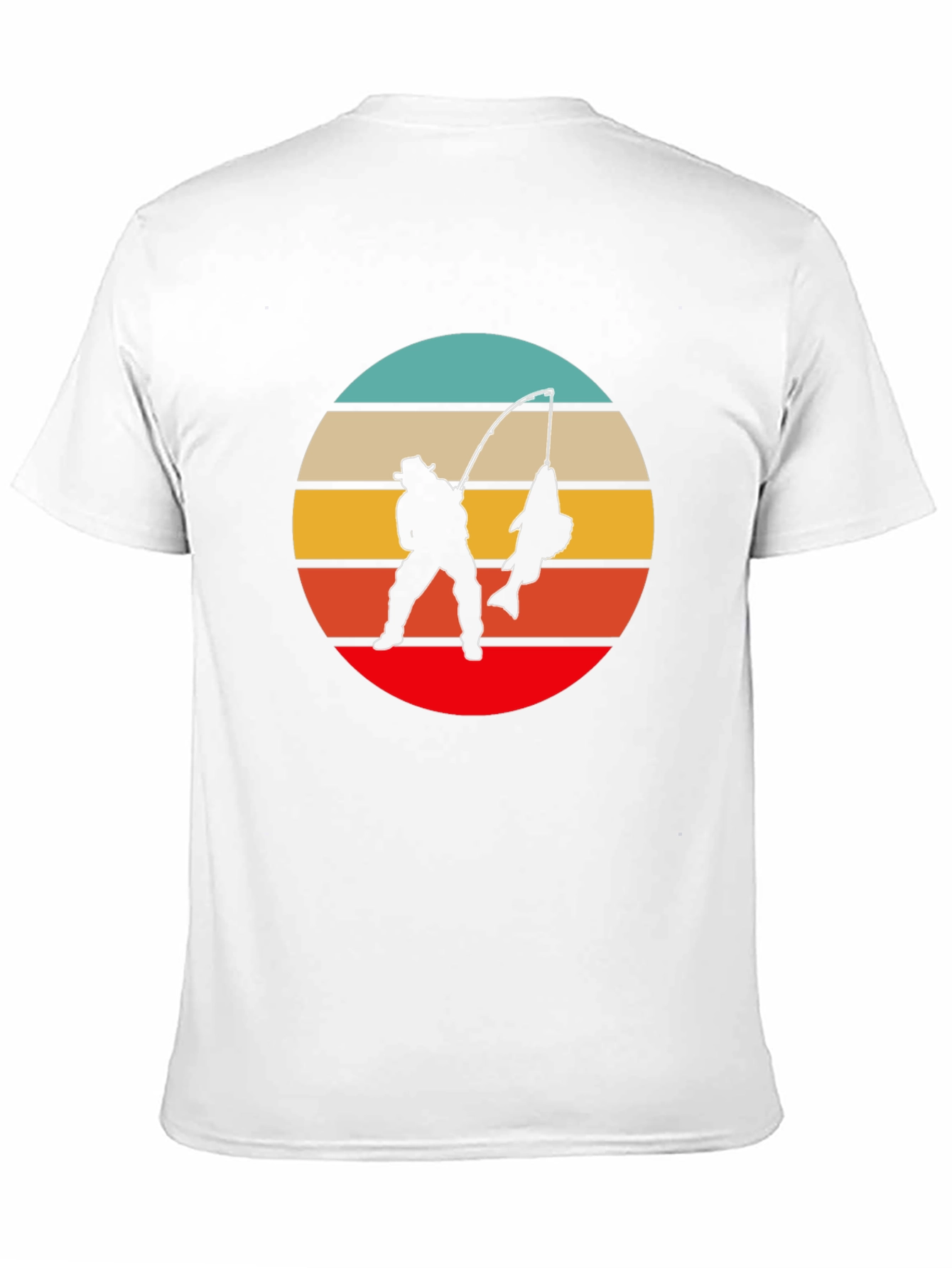 Retro Fishing T-Shirt - Fisherman Silhouette Design
