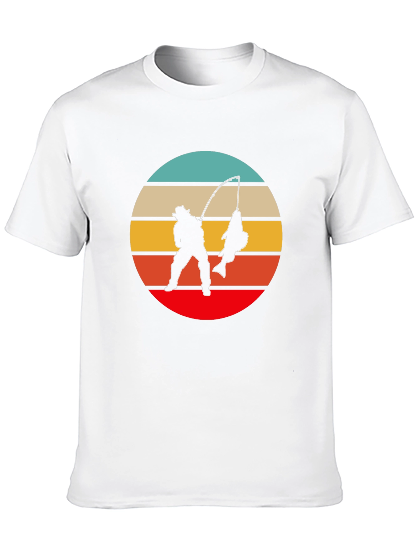 Retro Fishing T-Shirt - Fisherman Silhouette Design