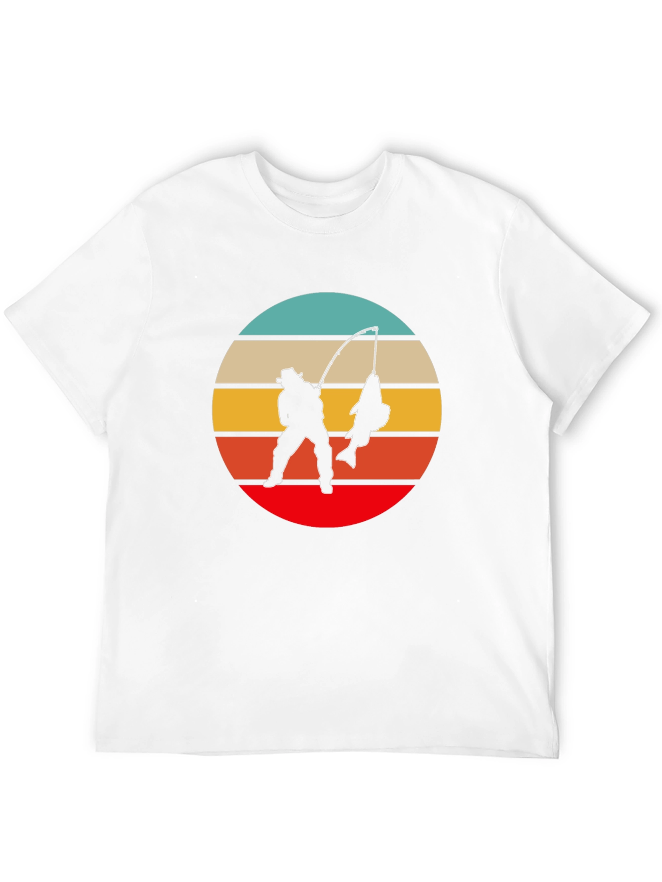 Retro Fishing T-Shirt - Fisherman Silhouette Design