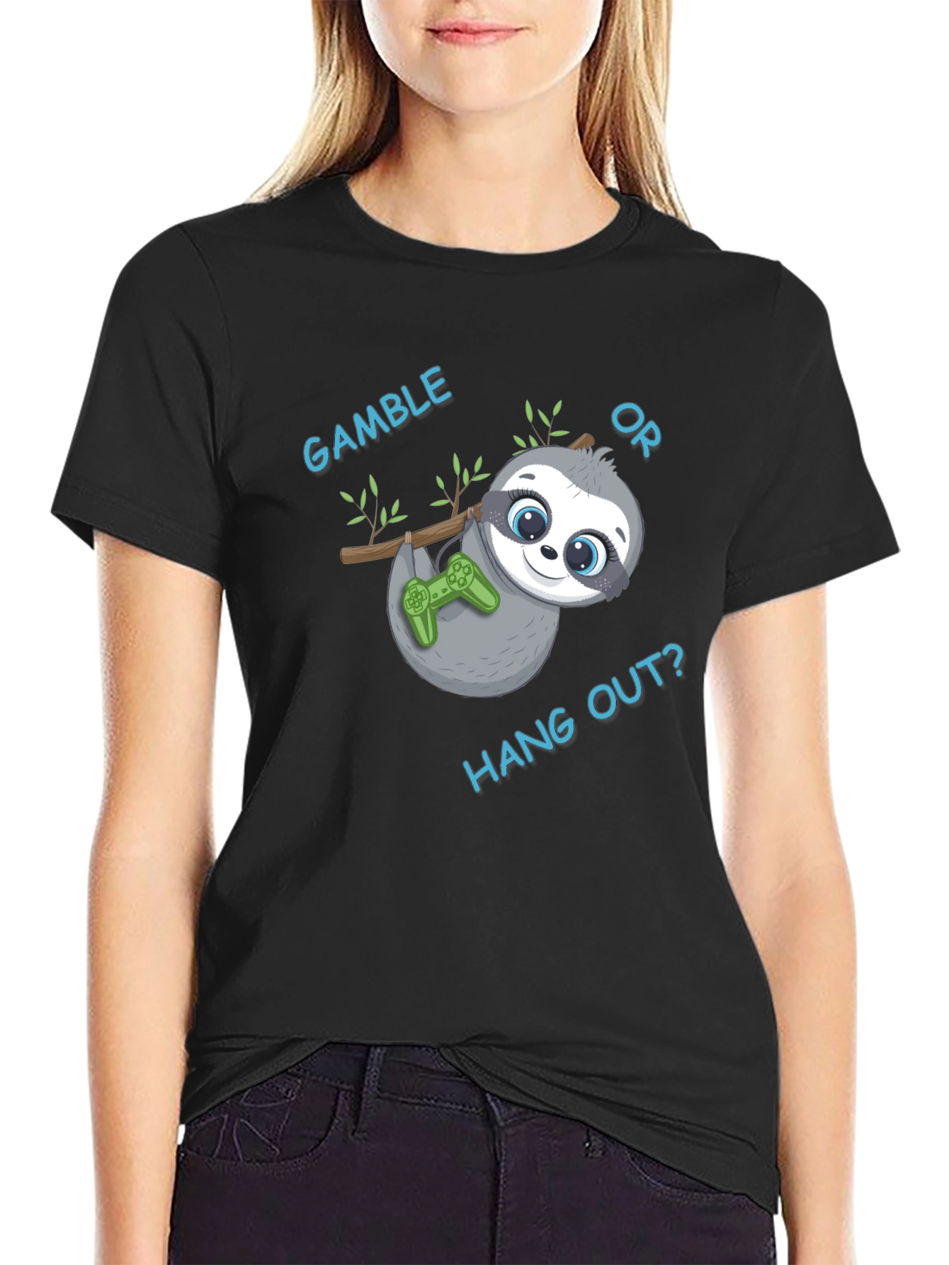 Gamble or Hang Out? Sloth Gaming T-Shirt