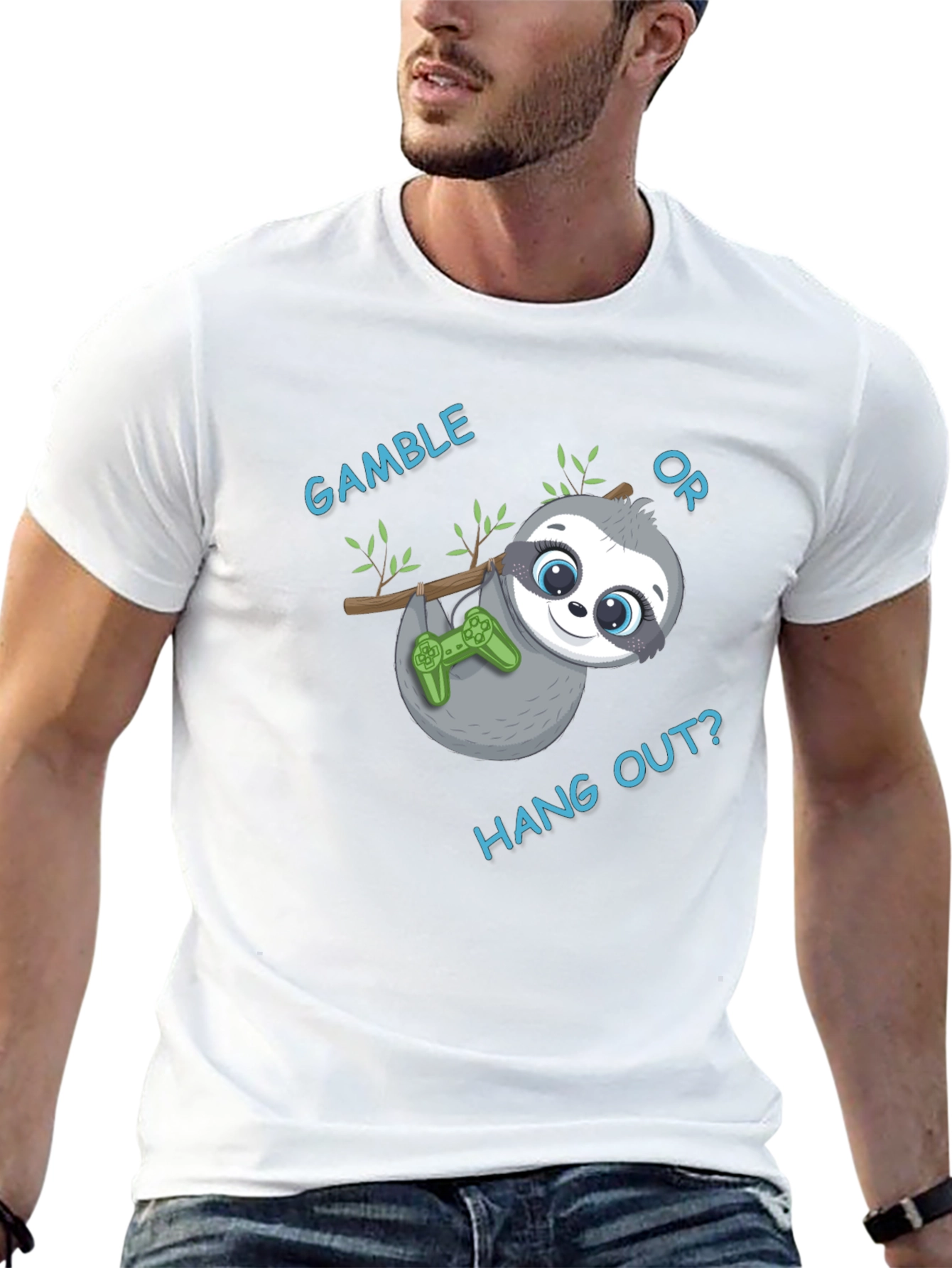 Gamble or Hang Out? Sloth Gaming T-Shirt