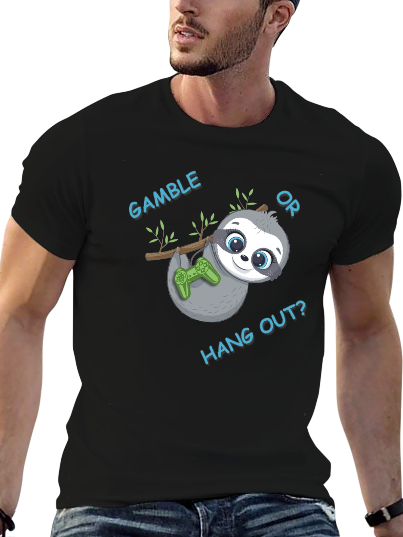 Gamble or Hang Out? Sloth Gaming T-Shirt
