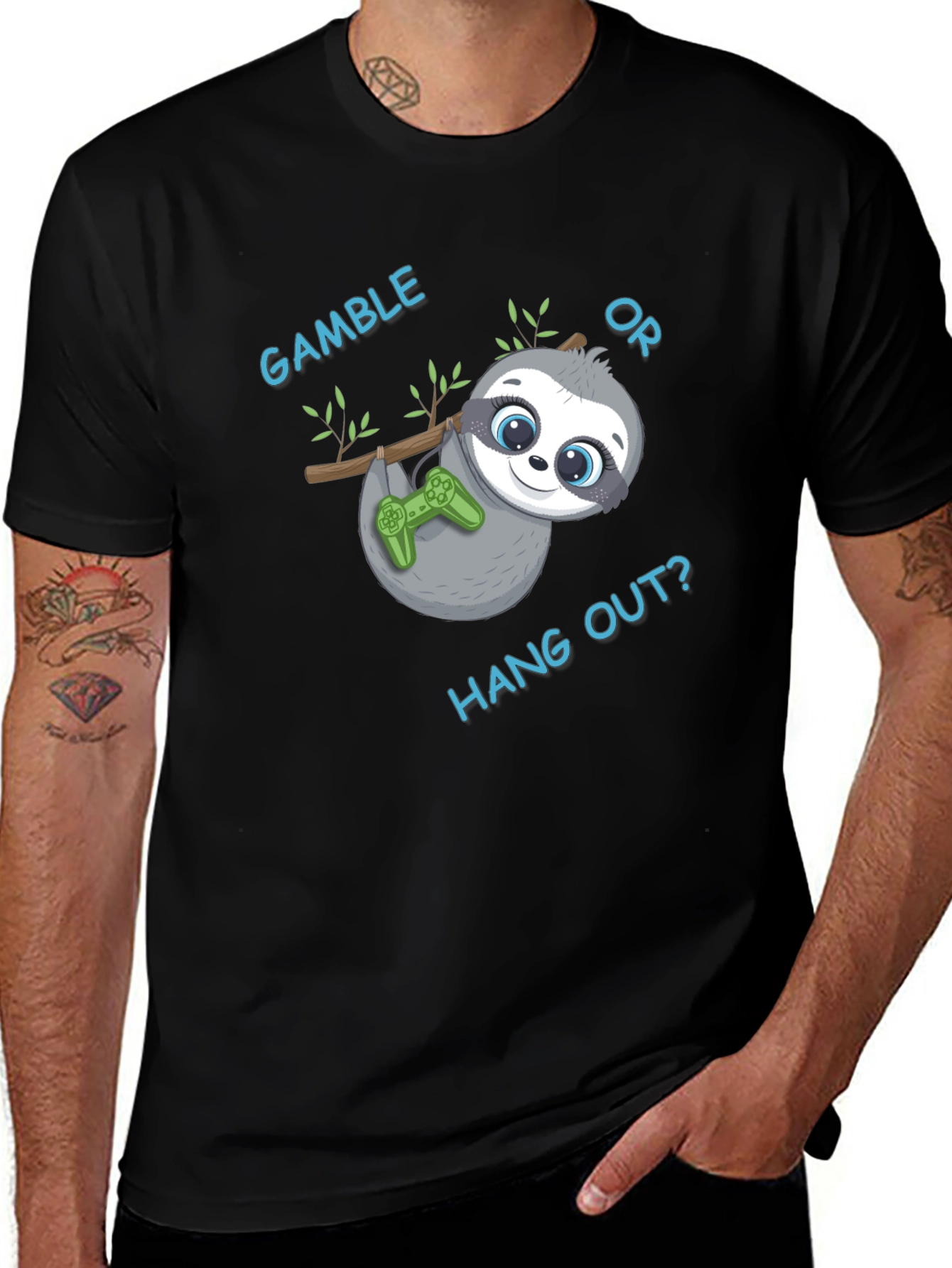 Gamble or Hang Out? Sloth Gaming T-Shirt