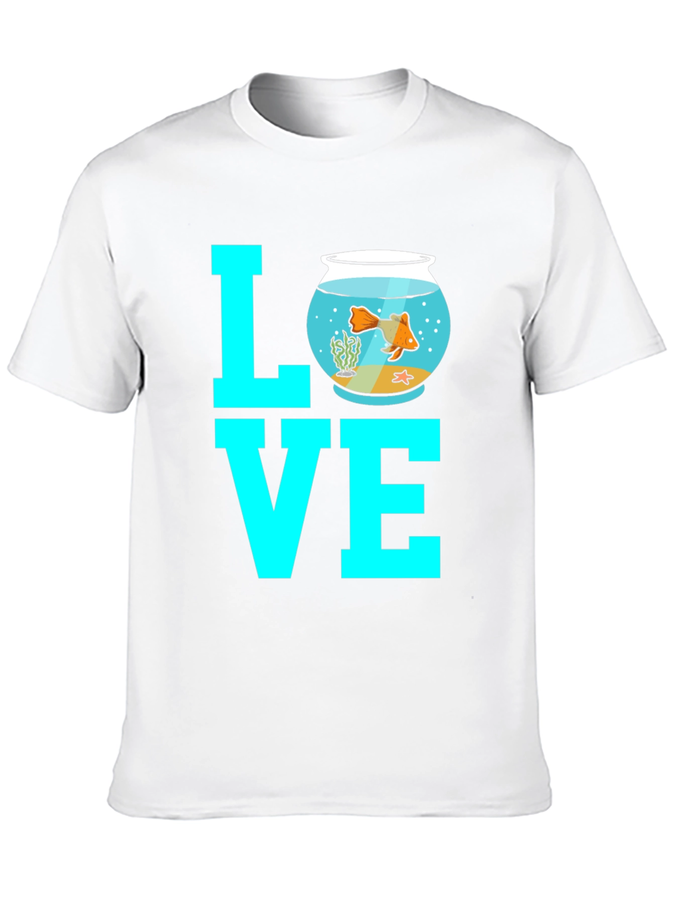 Goldfish Love Graphic Tee - Black Cotton Blend