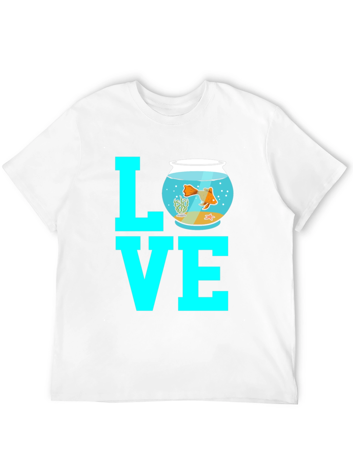 Goldfish Love Graphic Tee - Black Cotton Blend