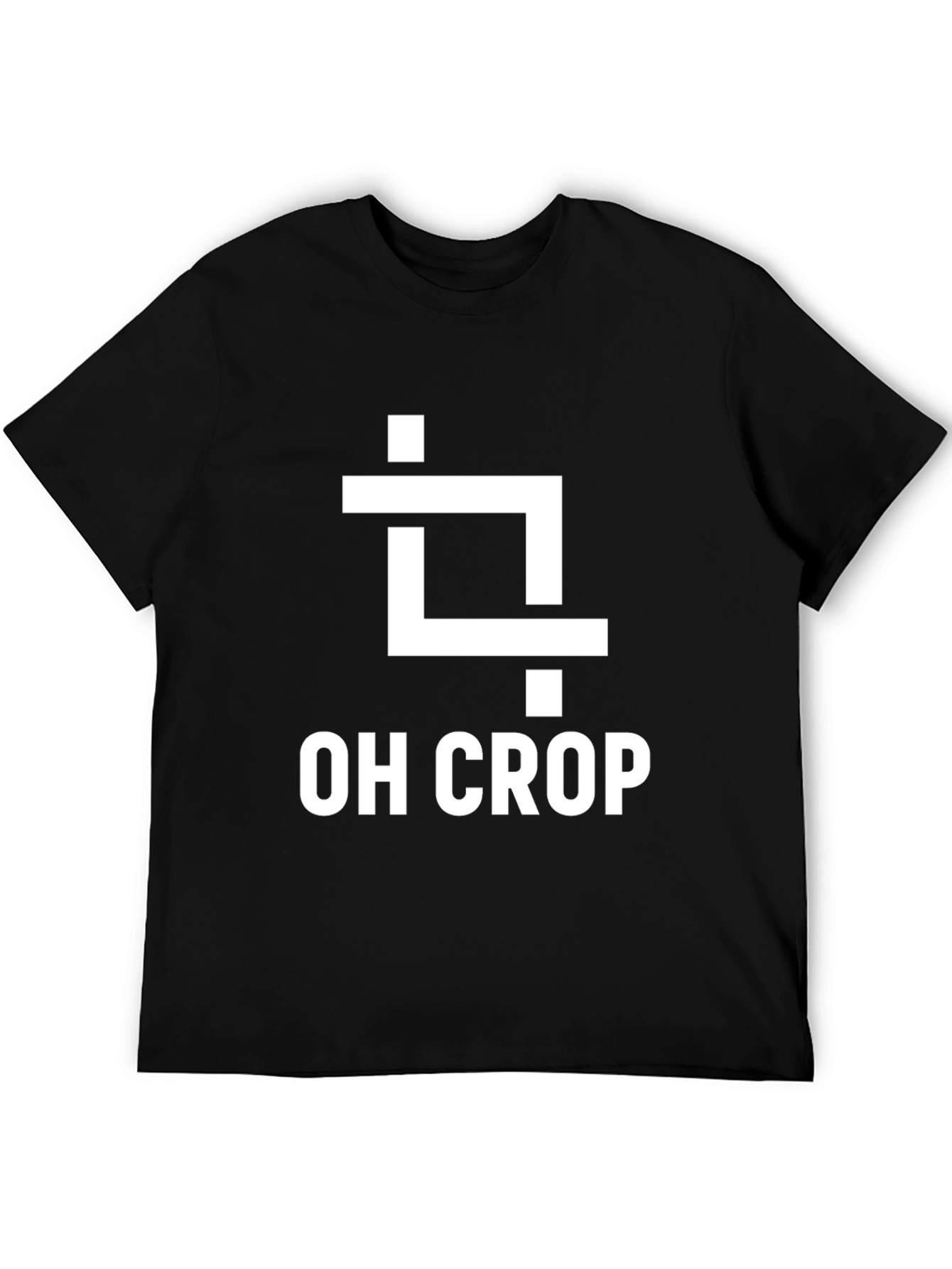 Oh Crop Funny Graphic Tee - Black Cotton T-Shirt