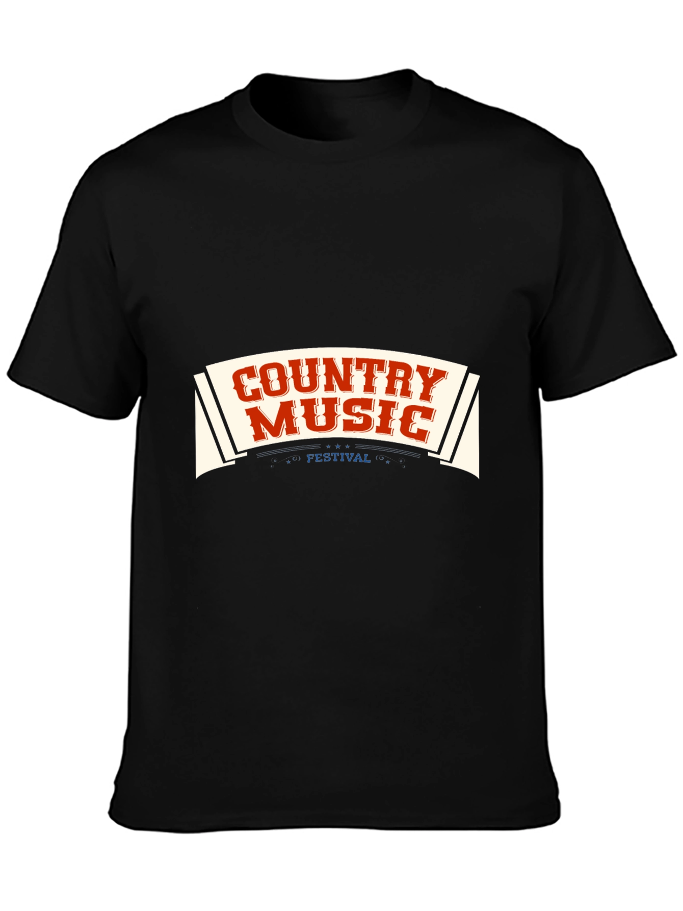 Country Music Festival Graphic T-Shirt - Black
