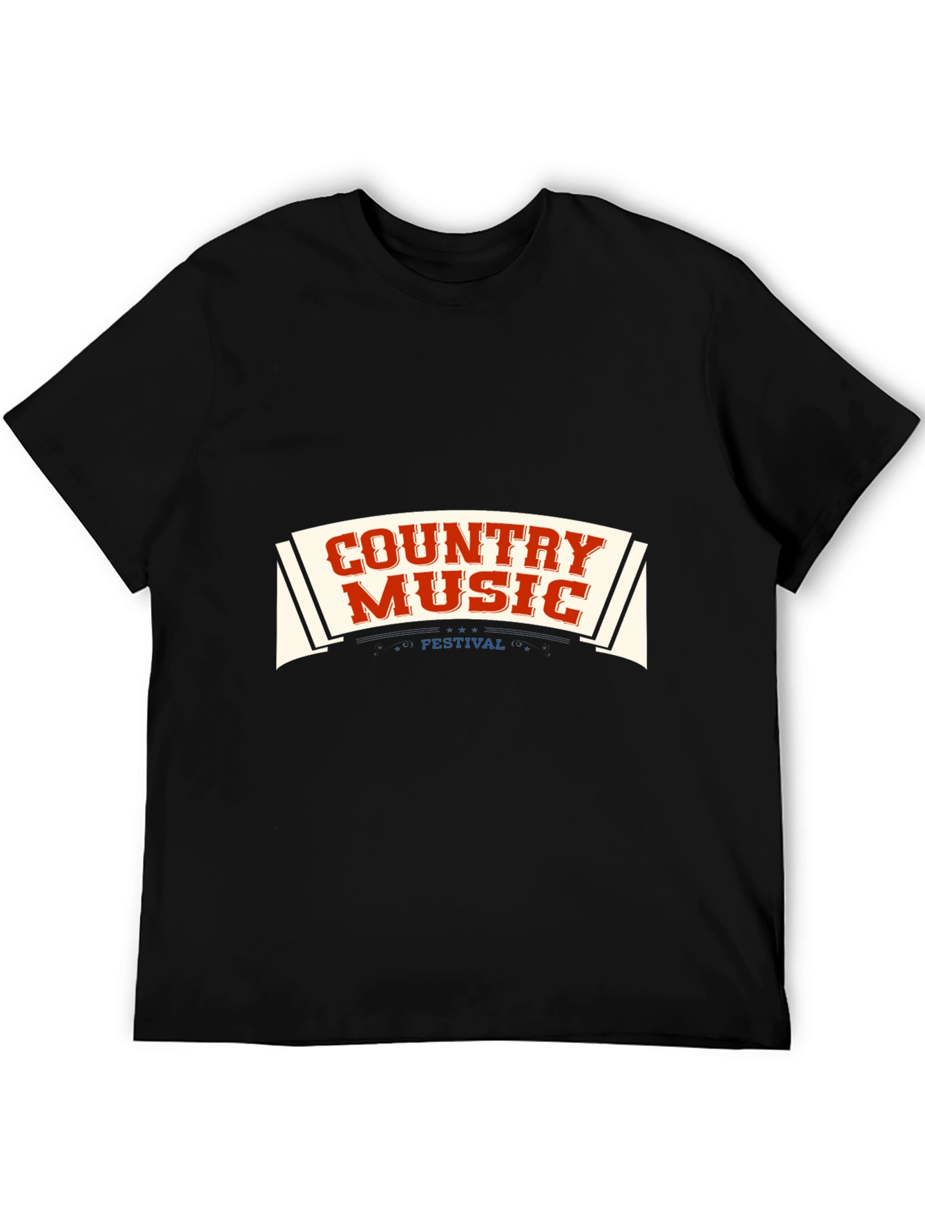 Country Music Festival Graphic T-Shirt - Black