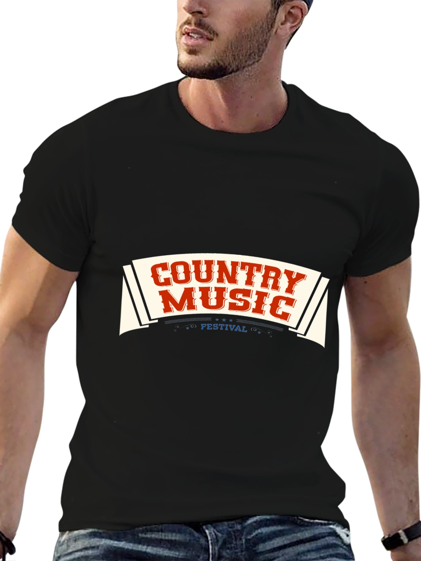 Country Music Festival Graphic T-Shirt - Black