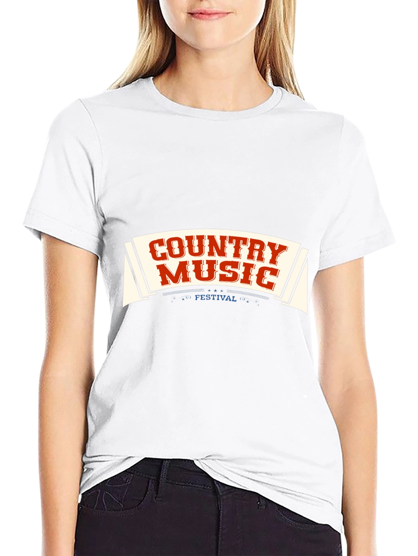 Country Music Festival Graphic T-Shirt - Black