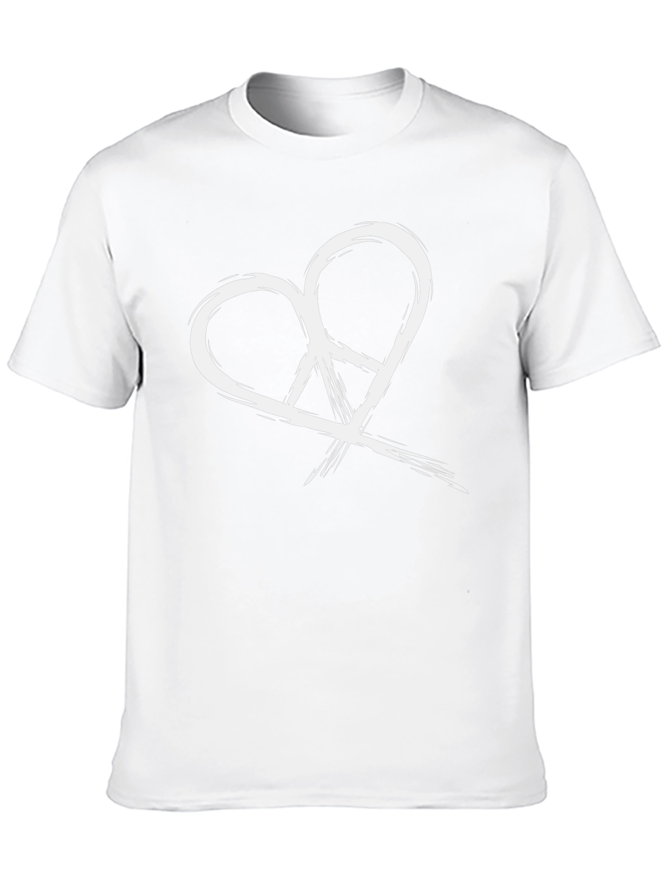 Heart Peace Sign Graphic Tee - Black