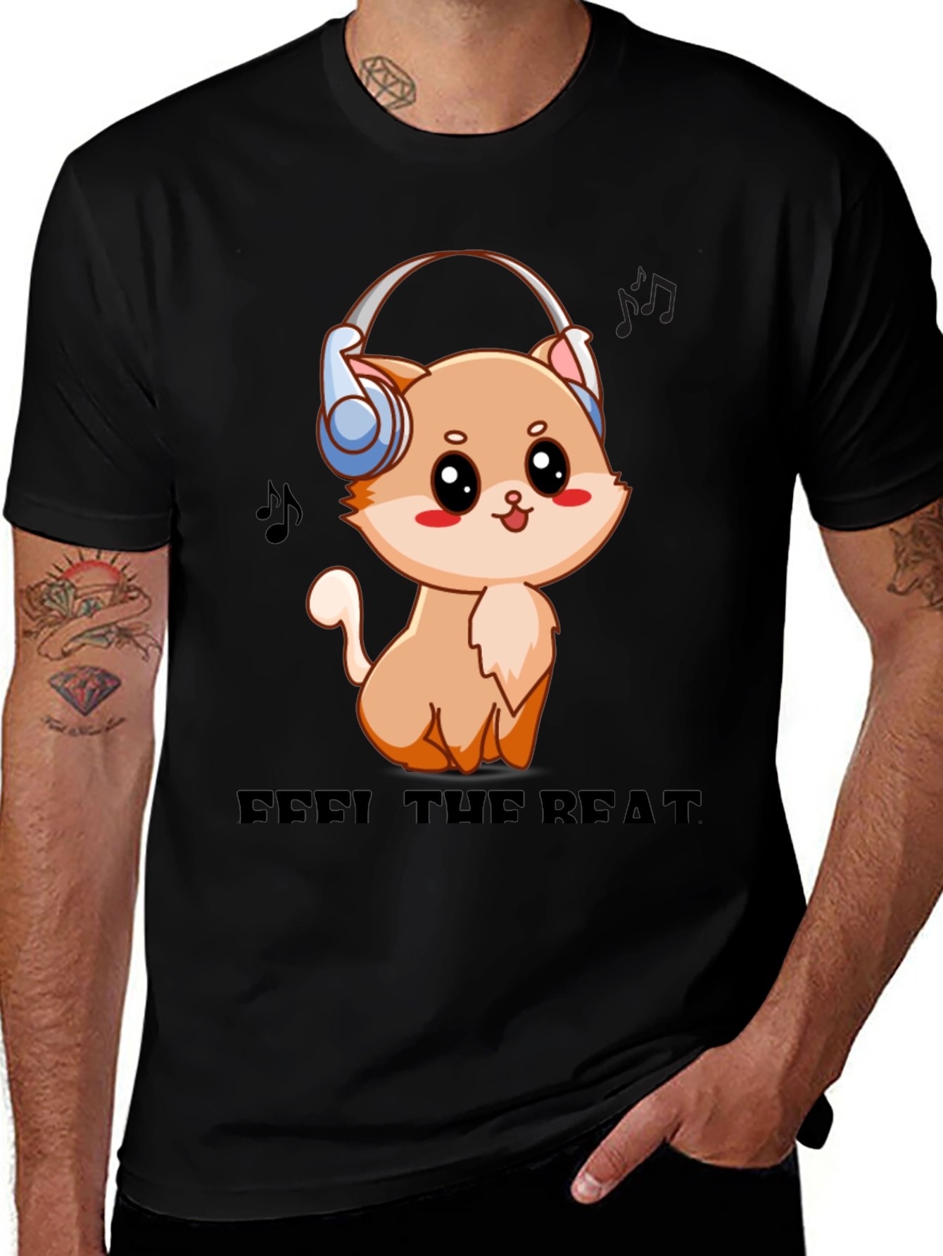 Cute Cat Music Lover T-Shirt