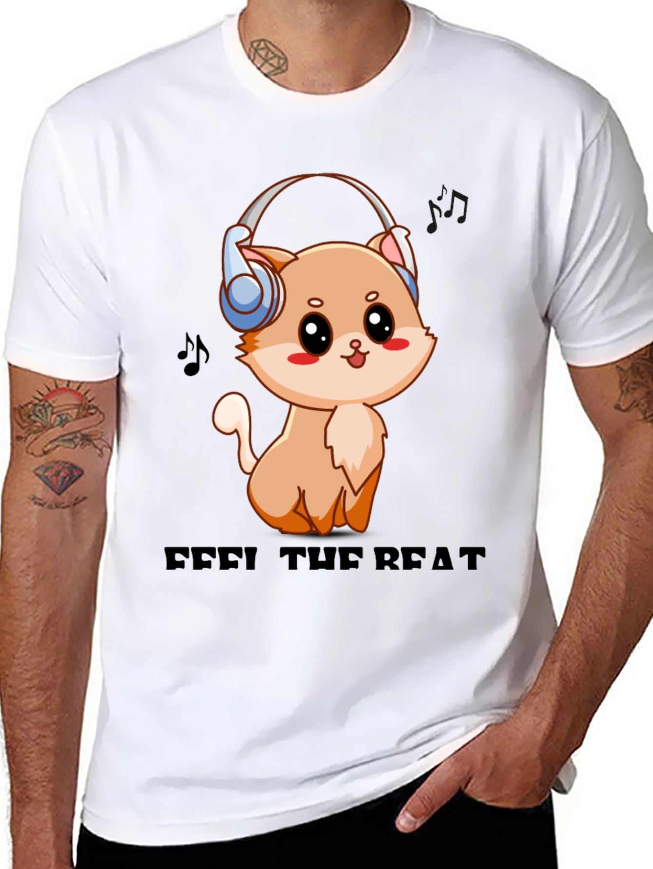 Cute Cat Music Lover T-Shirt