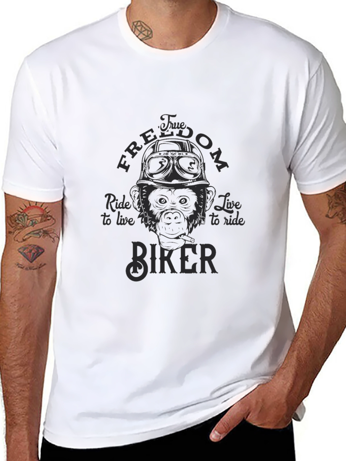 Biker Monkey Graphic T-Shirt - Ride to Live