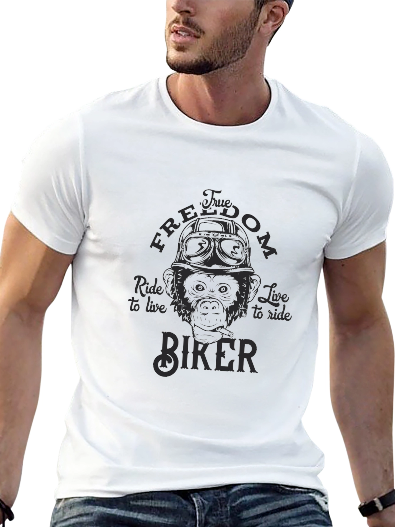 Biker Monkey Graphic T-Shirt - Ride to Live