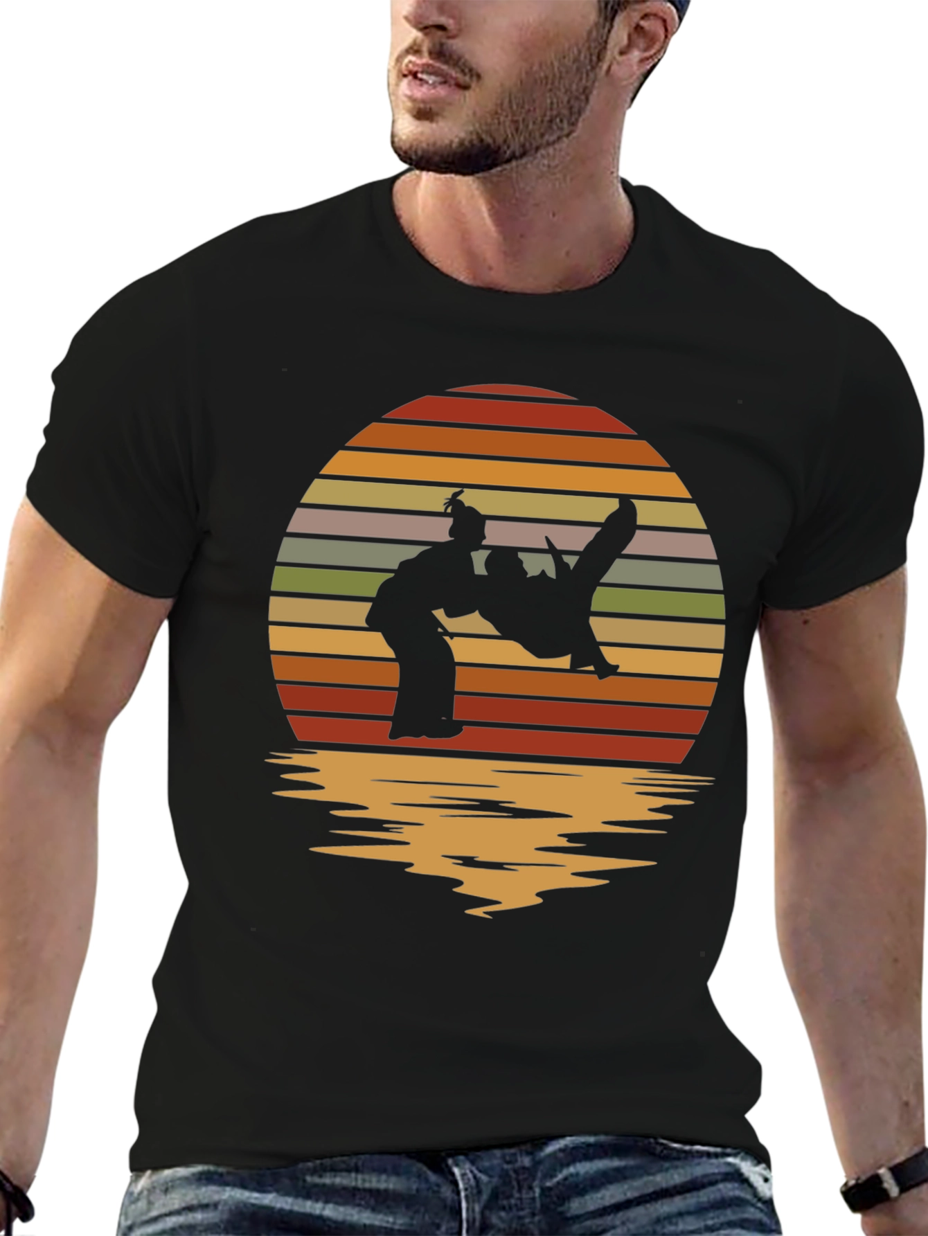 Retro Judo Sunset T-Shirt - Martial Arts Throw Tee