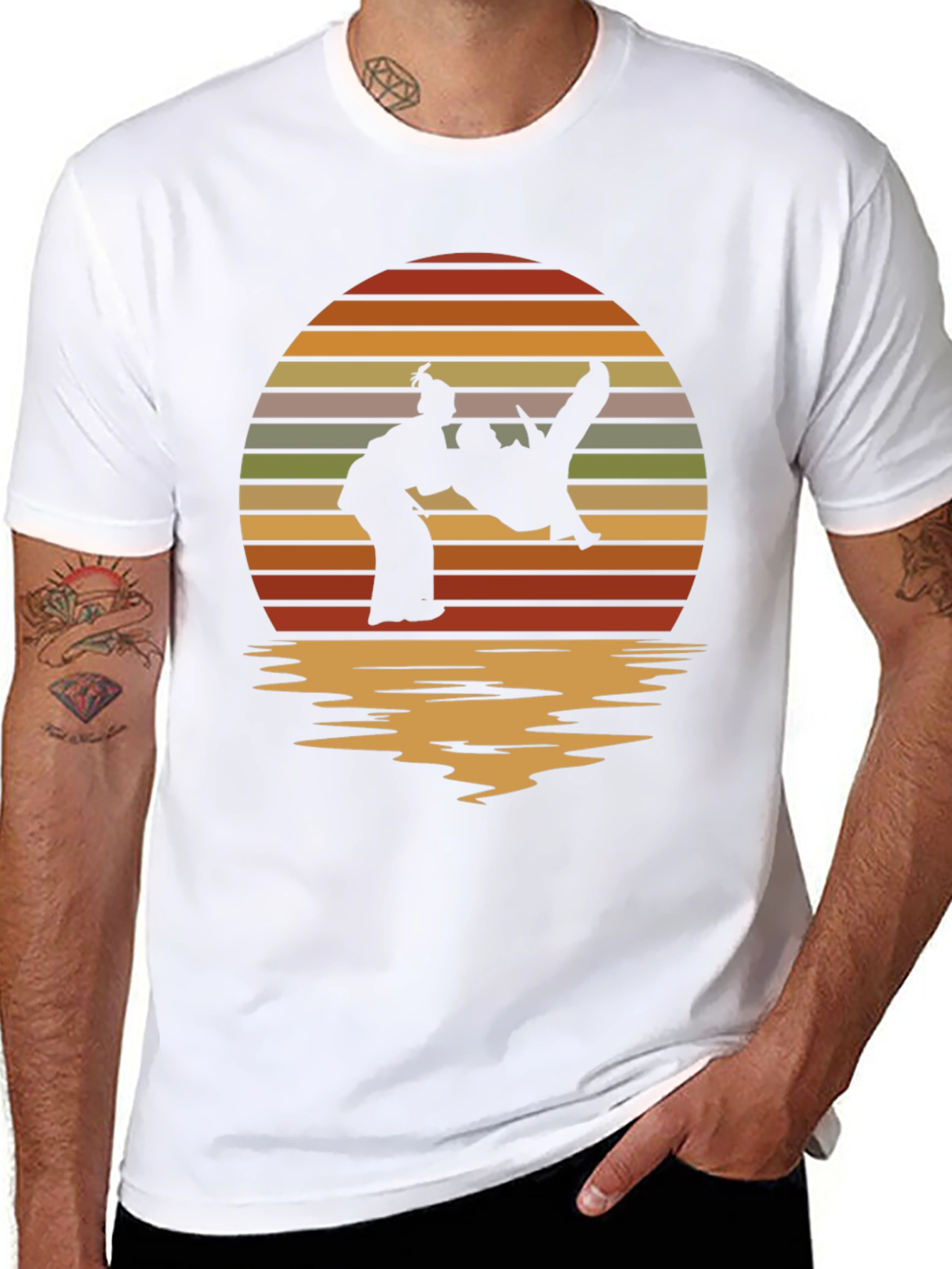 Retro Judo Sunset T-Shirt - Martial Arts Throw Tee