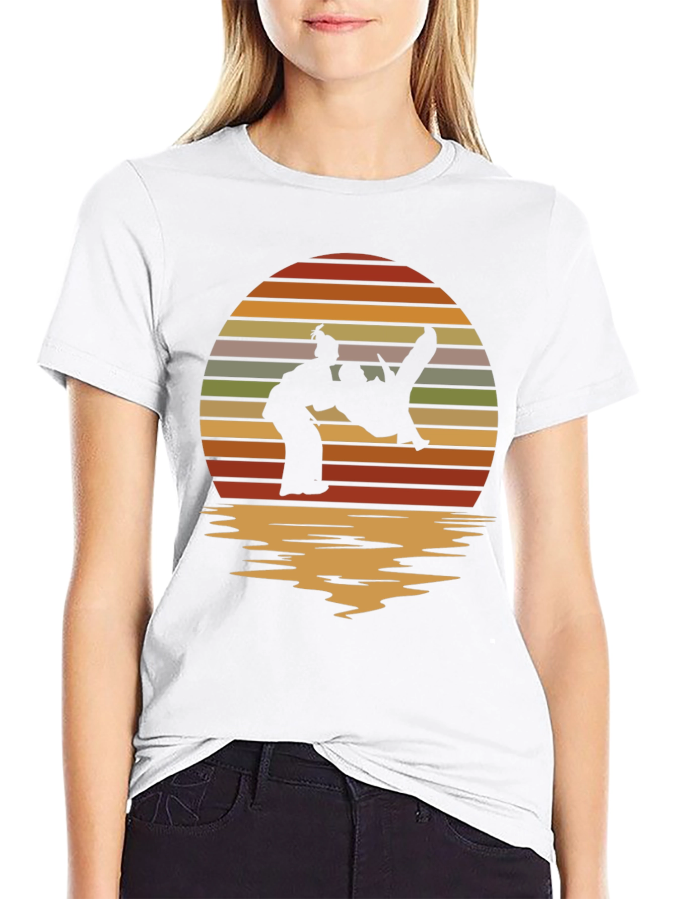 Retro Judo Sunset T-Shirt - Martial Arts Throw Tee