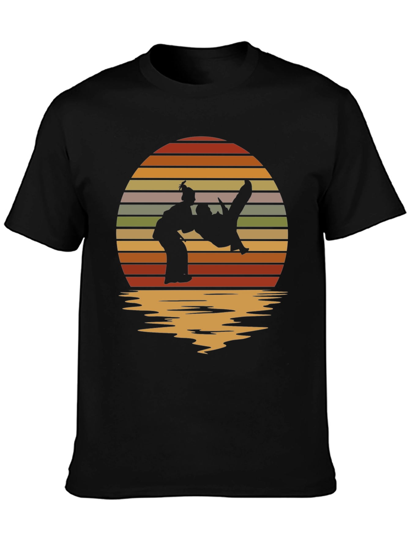 Retro Judo Sunset T-Shirt - Martial Arts Throw Tee