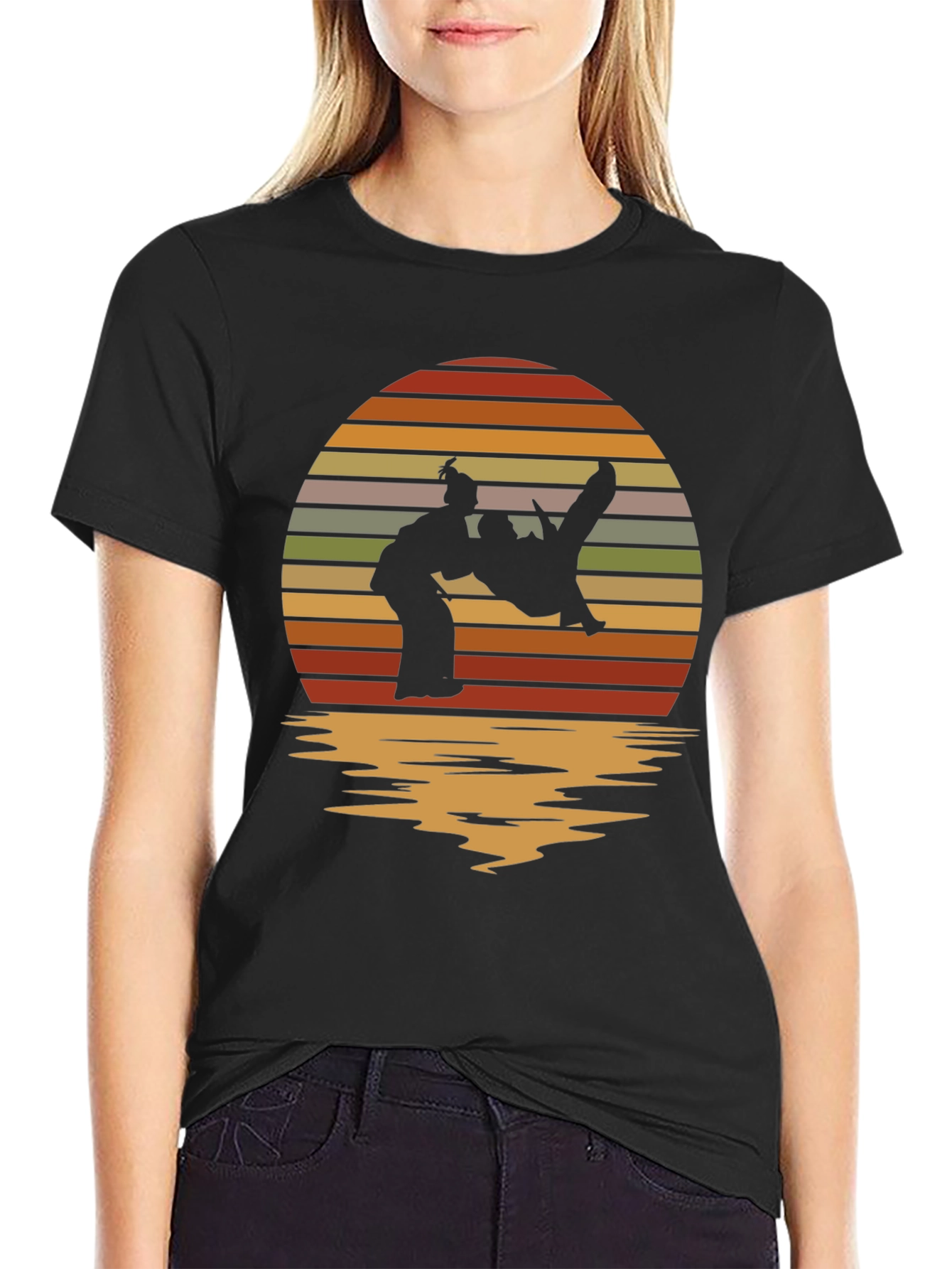 Retro Judo Sunset T-Shirt - Martial Arts Throw Tee