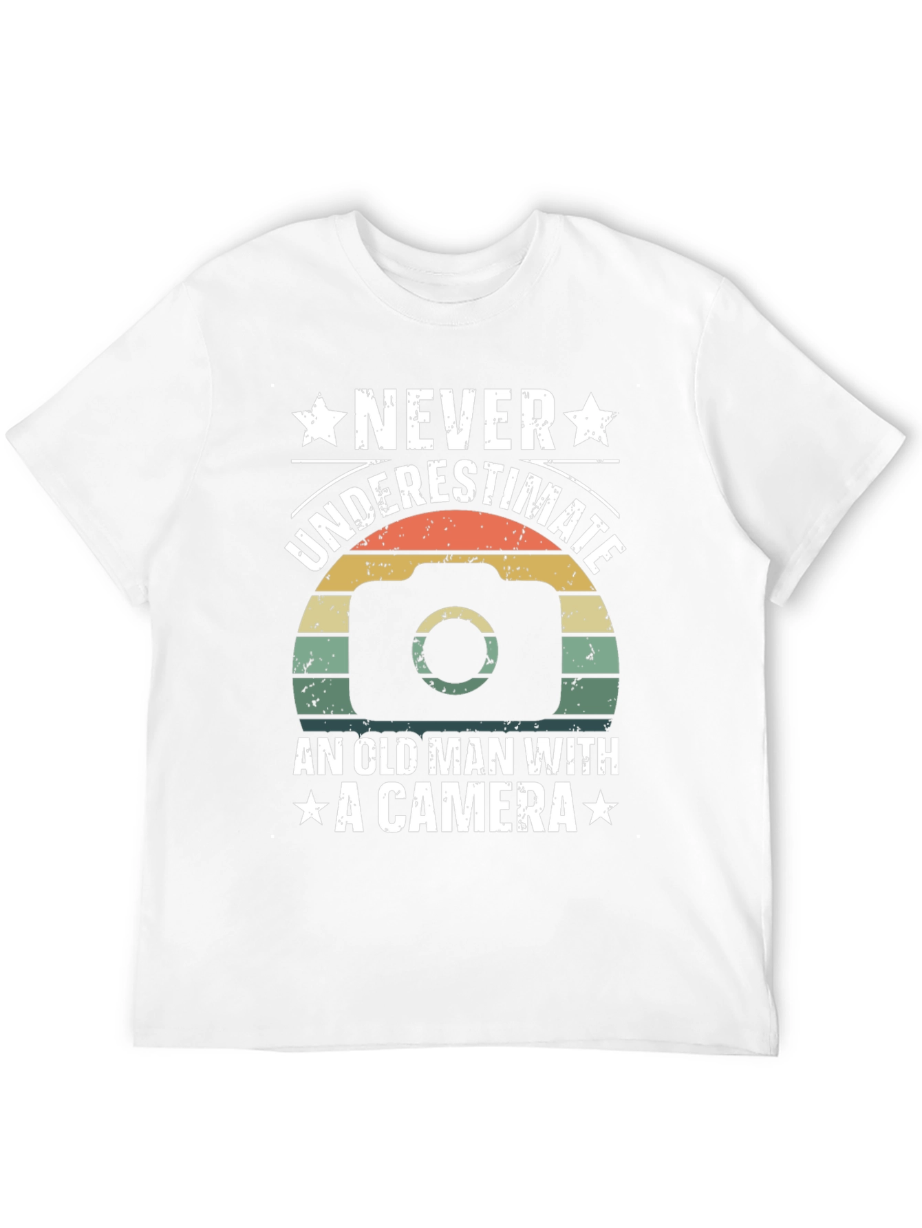 Never Underestimate Old Man Camera T-Shirt