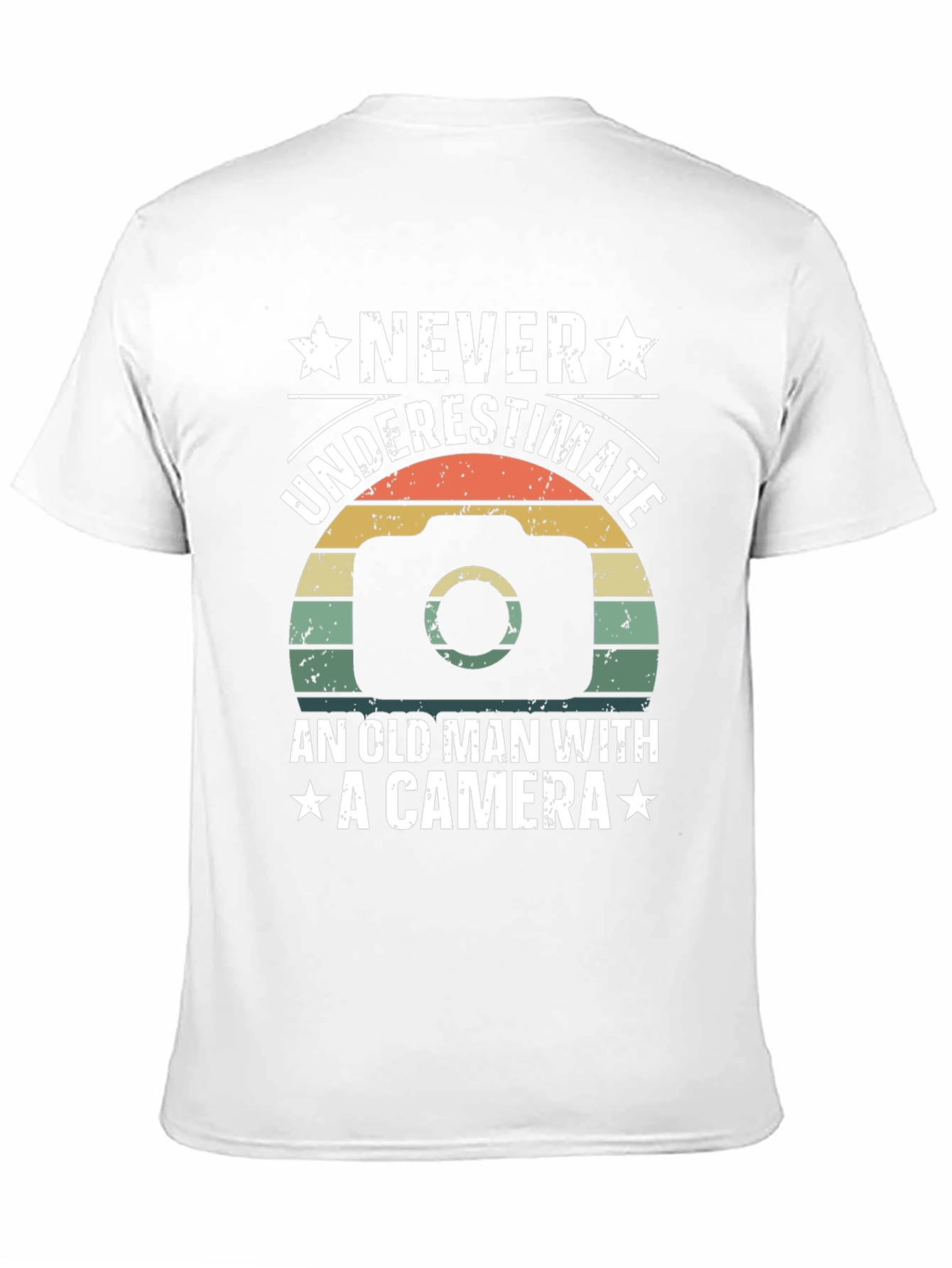 Never Underestimate Old Man Camera T-Shirt