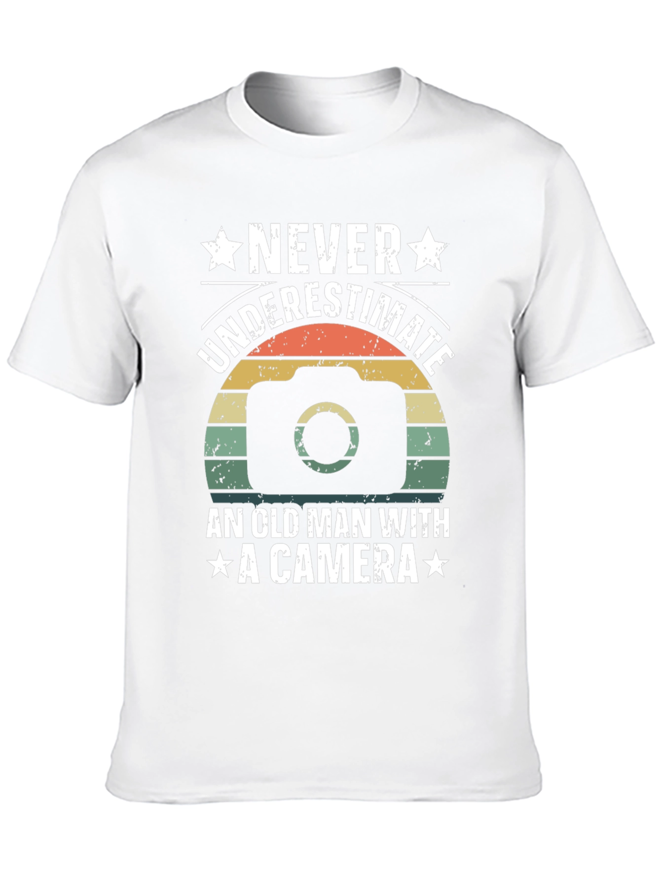 Never Underestimate Old Man Camera T-Shirt