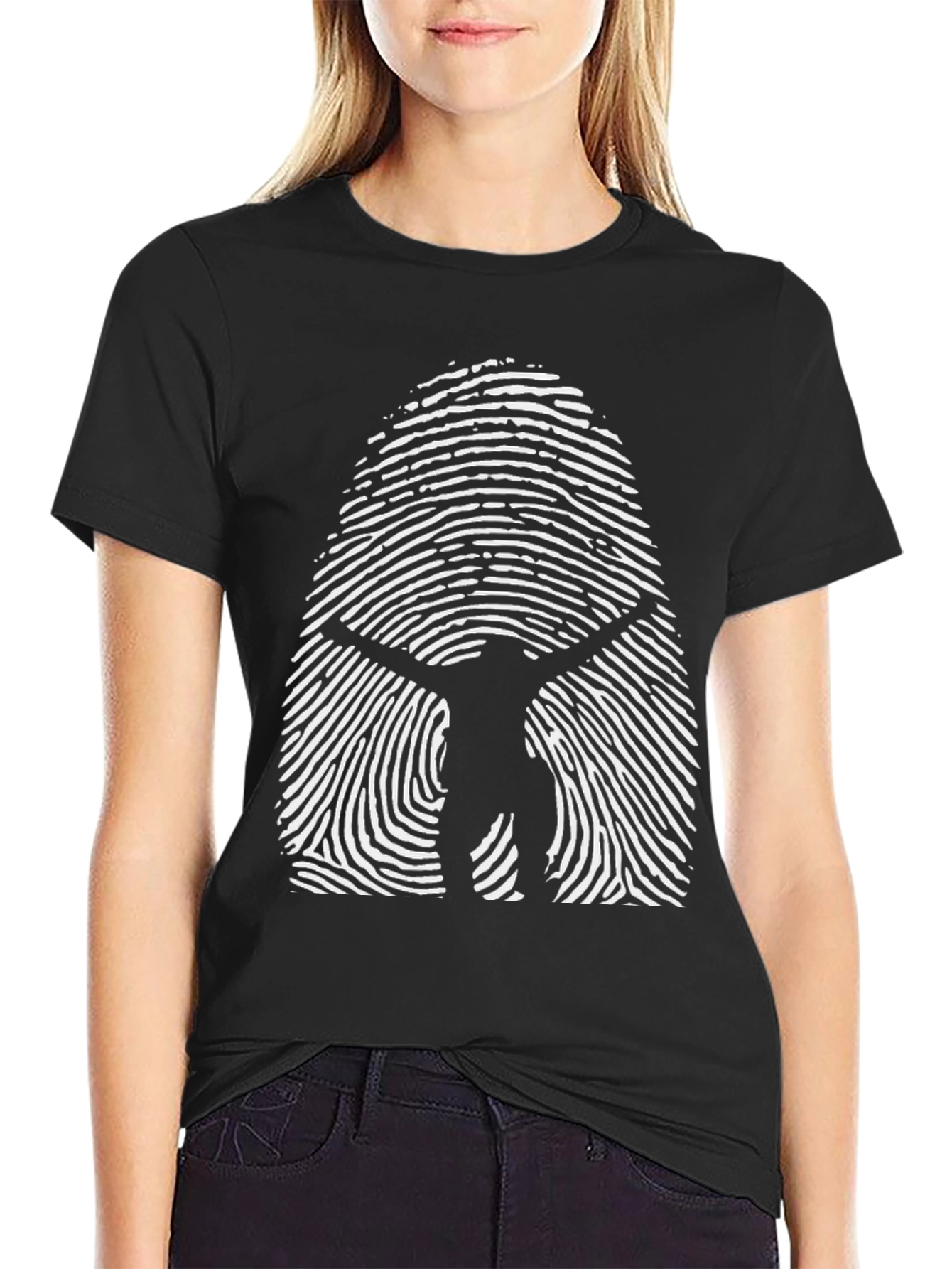 Vitruvian Man Fingerprint T-Shirt