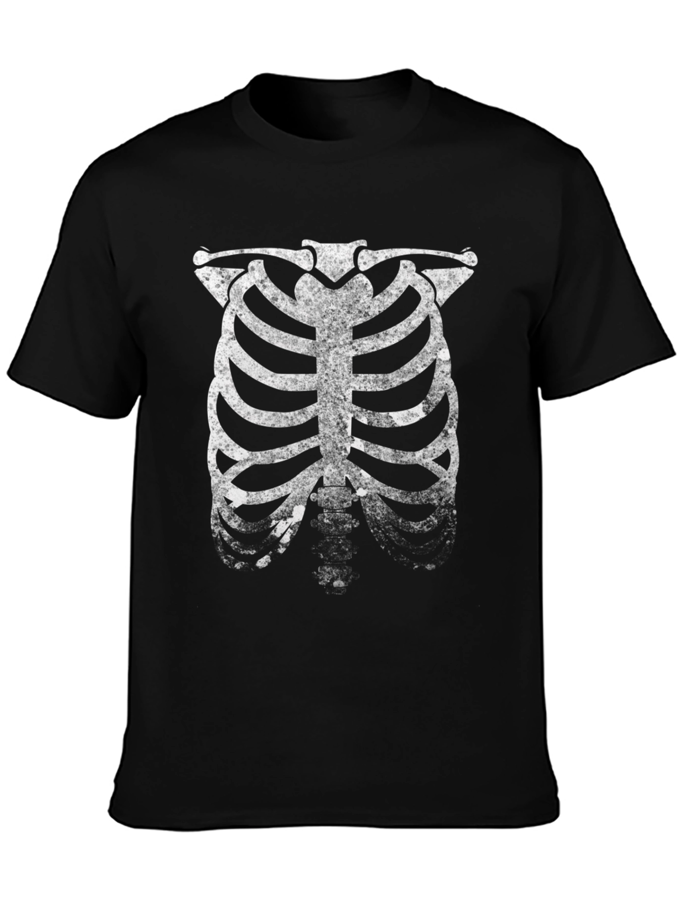 Skeleton Rib Cage Graphic Tee - Halloween Fun