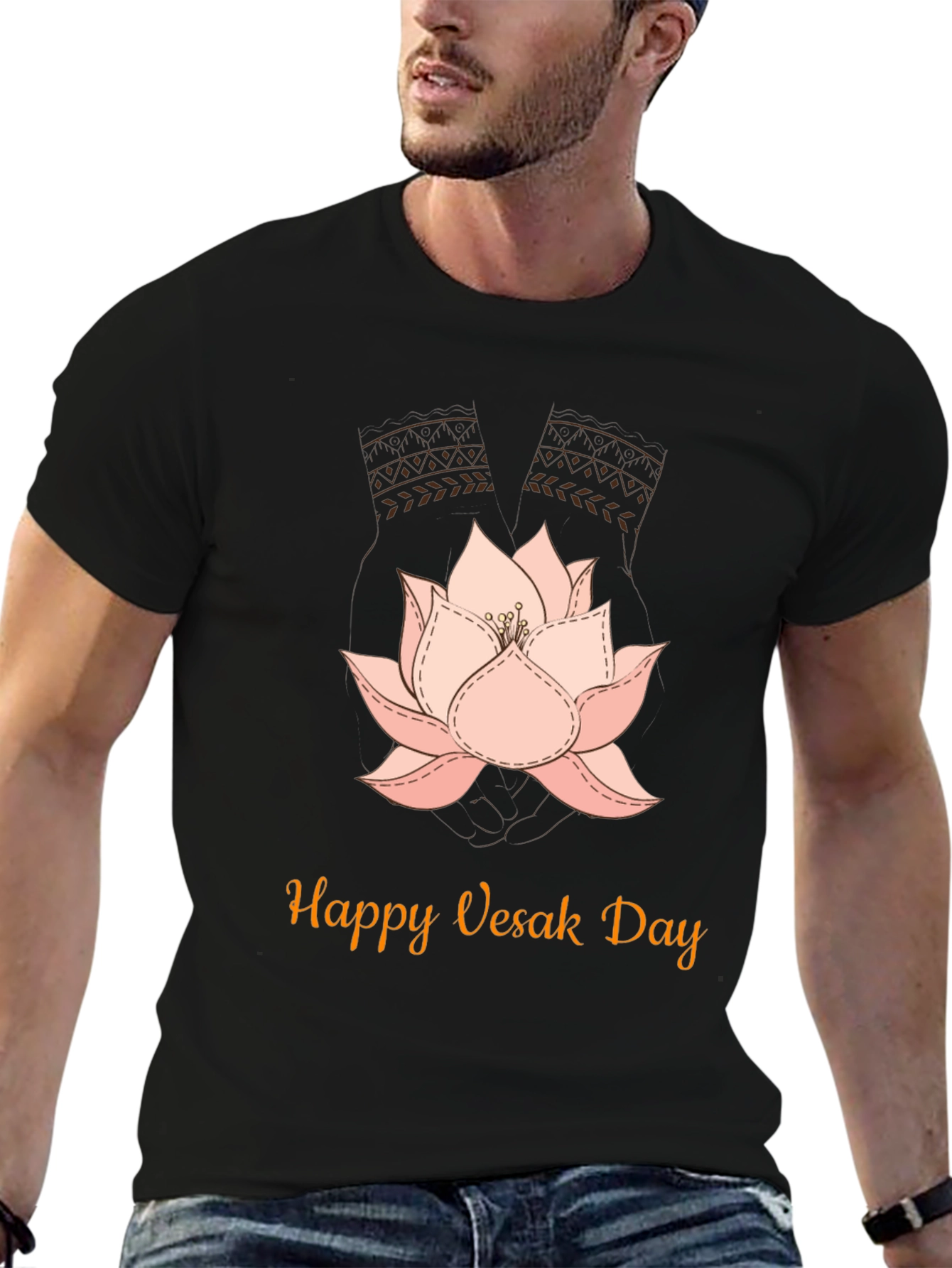 Happy Vesak Day Lotus Flower T-Shirt