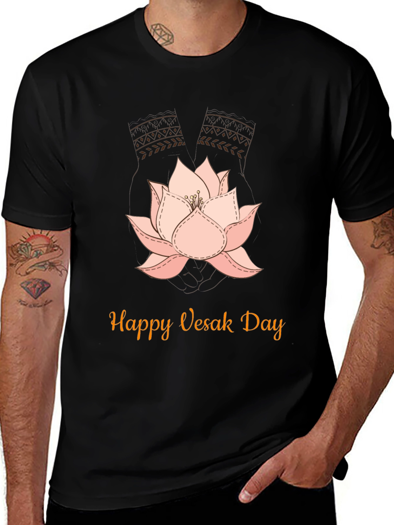 Happy Vesak Day Lotus Flower T-Shirt