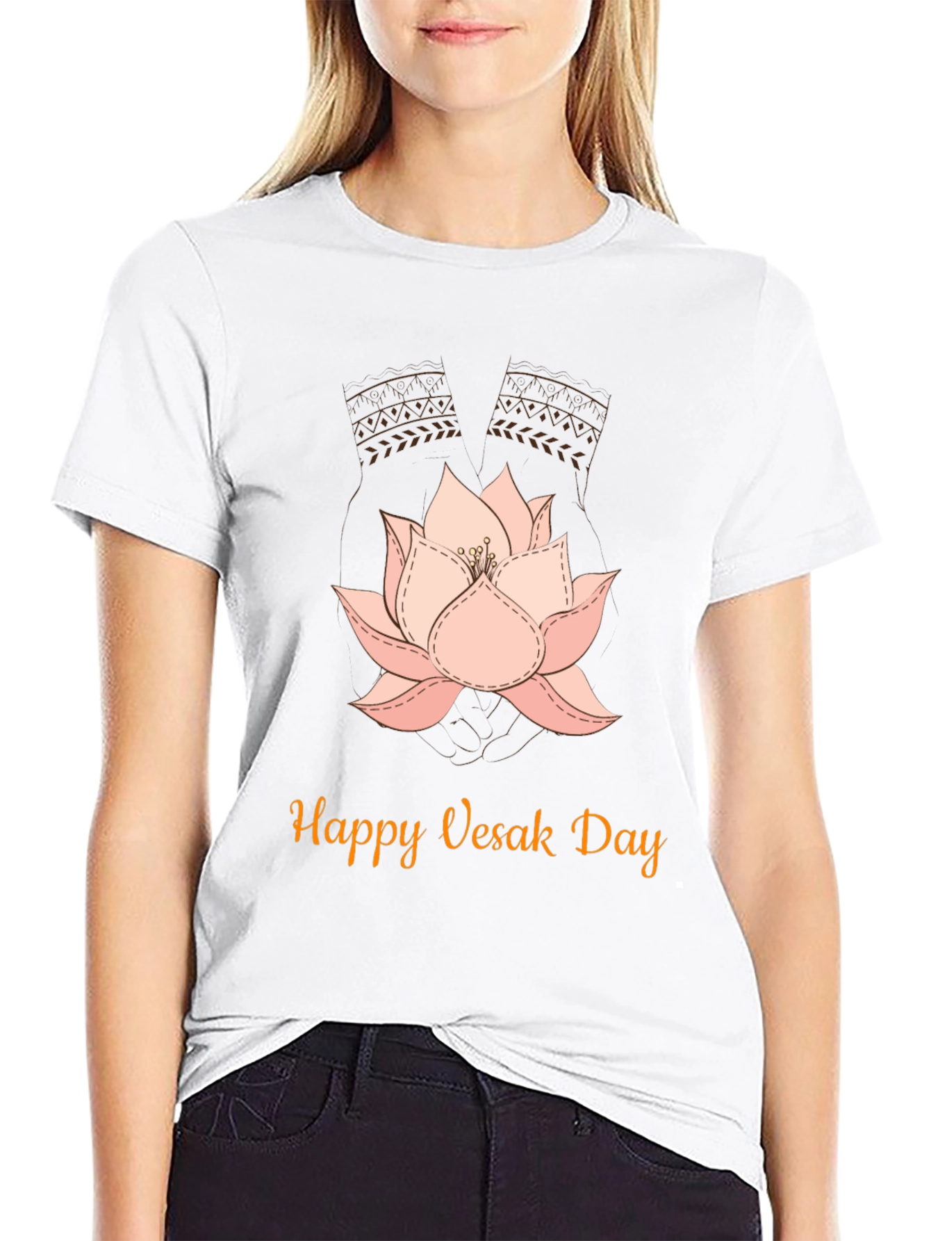 Happy Vesak Day Lotus Flower T-Shirt