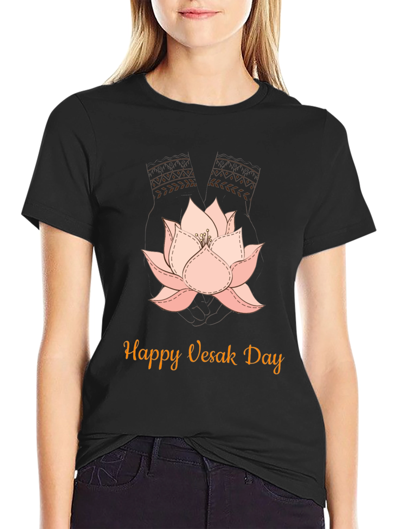 Happy Vesak Day Lotus Flower T-Shirt