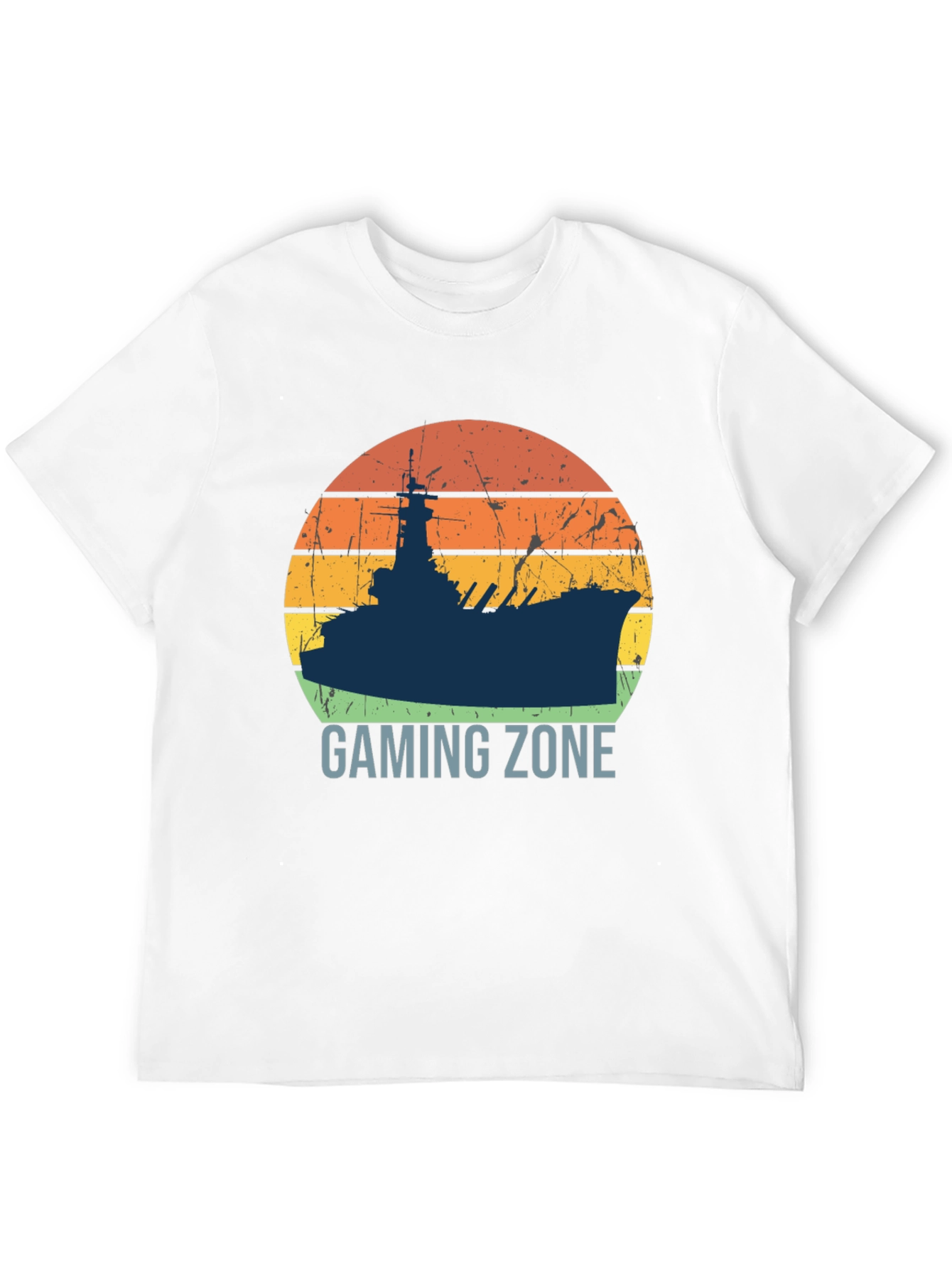 Gaming Zone Battleship Silhouette Mens T-Shirt