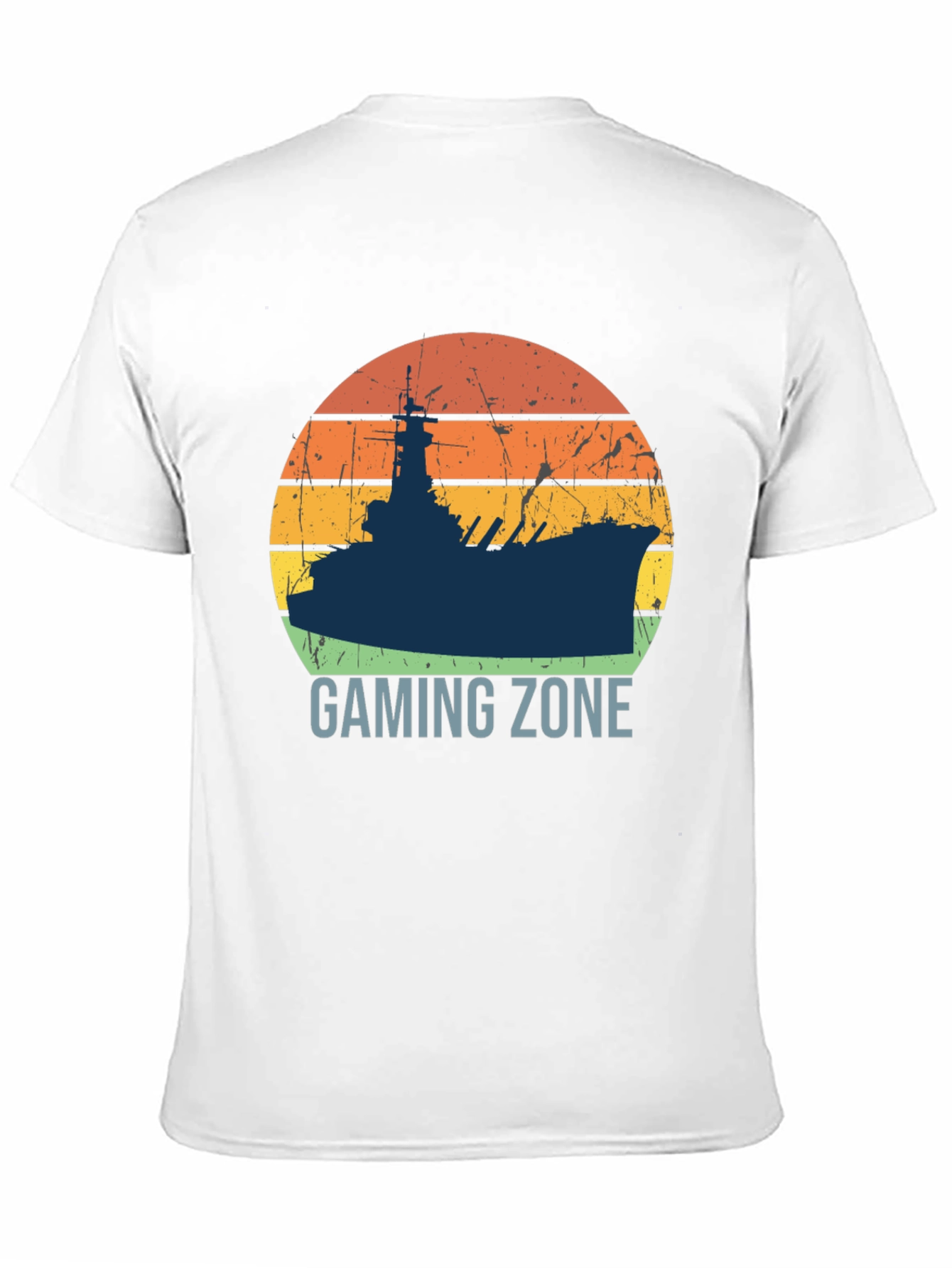 Gaming Zone Battleship Silhouette Mens T-Shirt