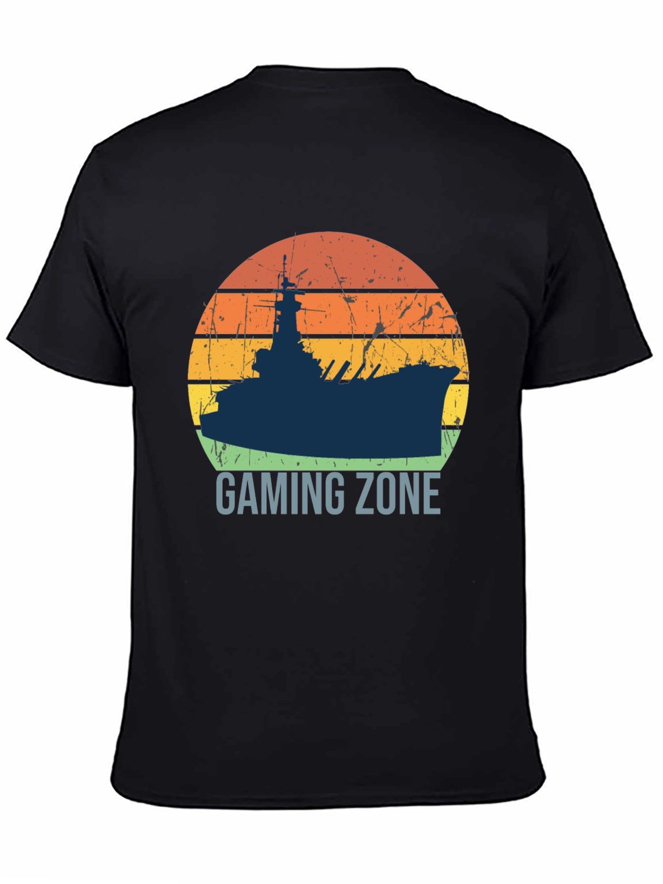 Gaming Zone Battleship Silhouette Mens T-Shirt