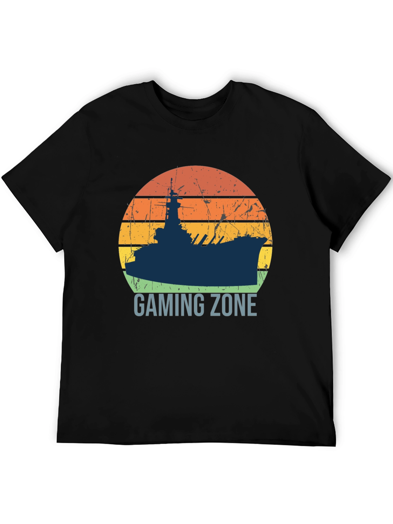 Gaming Zone Battleship Silhouette Mens T-Shirt