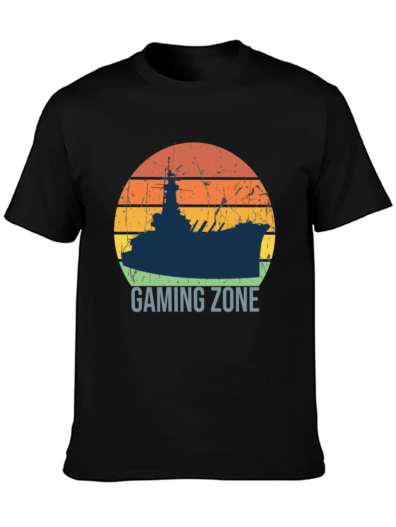 Gaming Zone Battleship Silhouette Mens T-Shirt