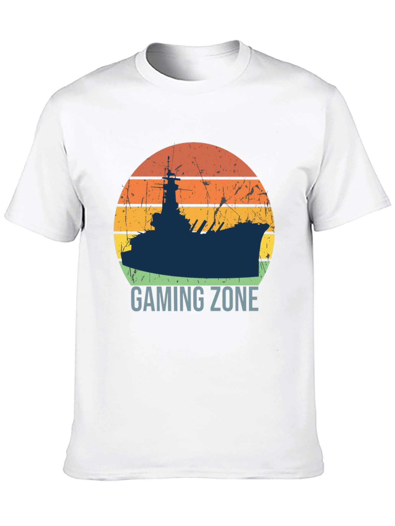 Gaming Zone Battleship Silhouette Mens T-Shirt