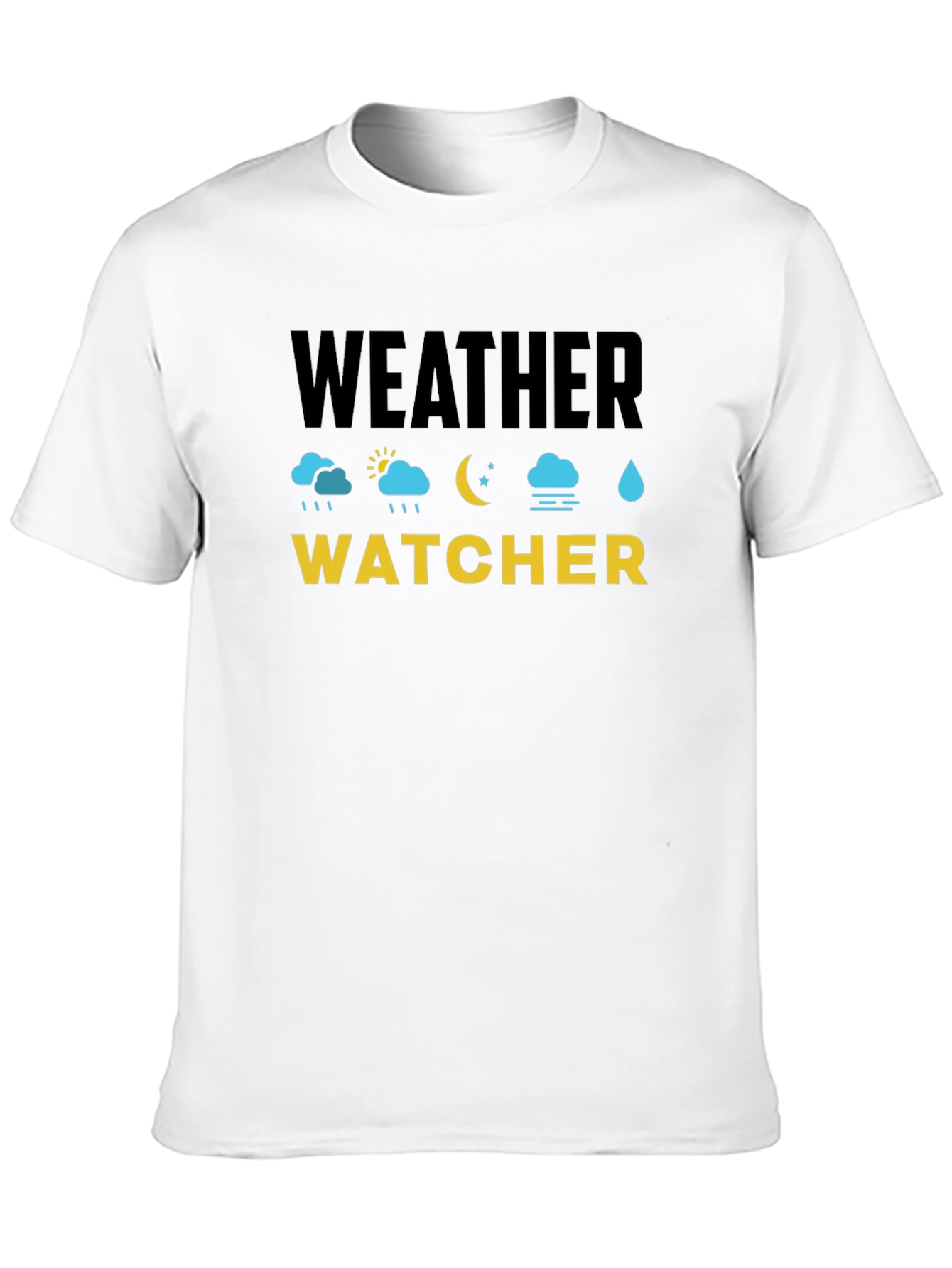 Weather Watcher Black Cotton T-Shirt
