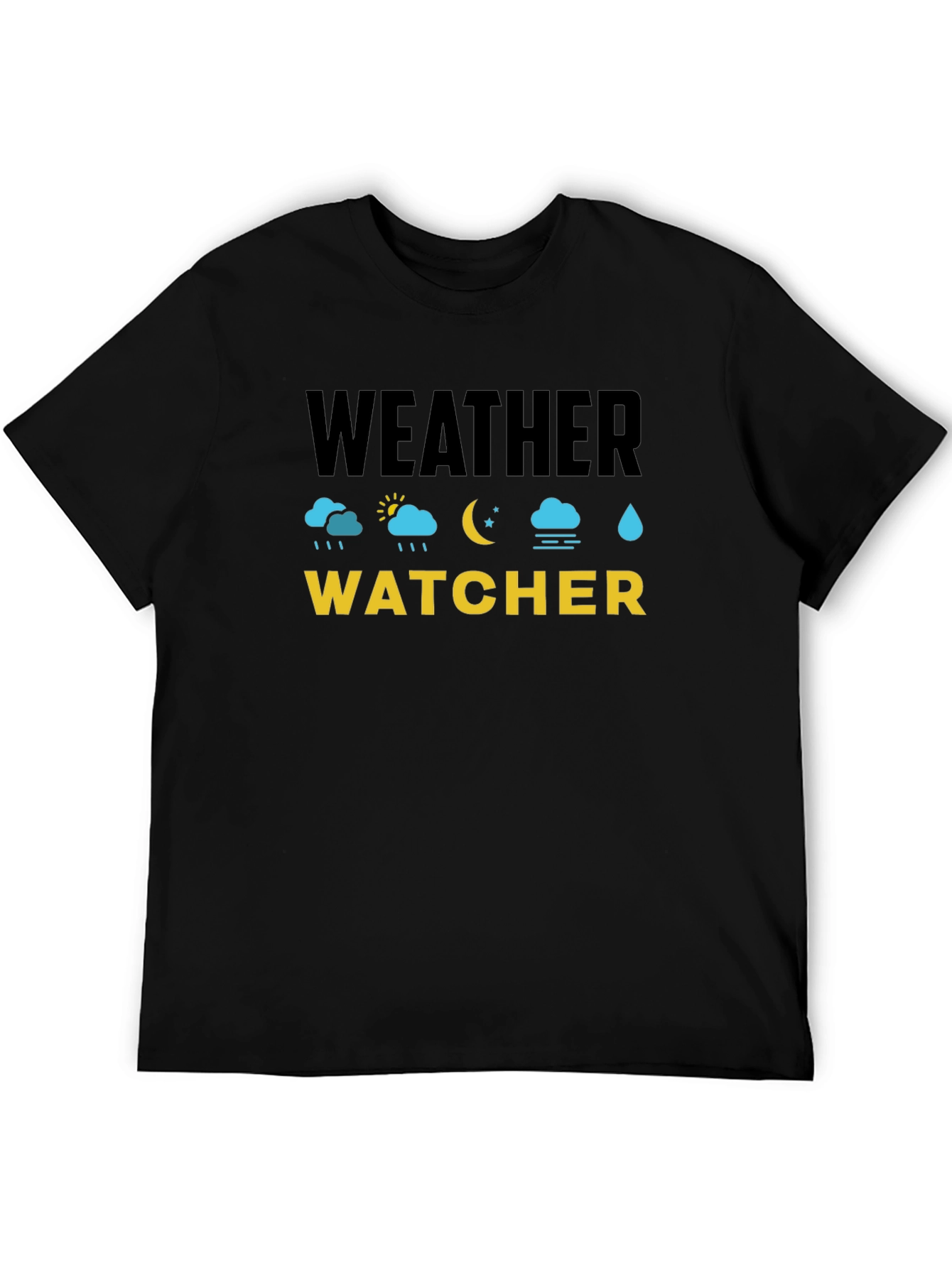 Weather Watcher Black Cotton T-Shirt
