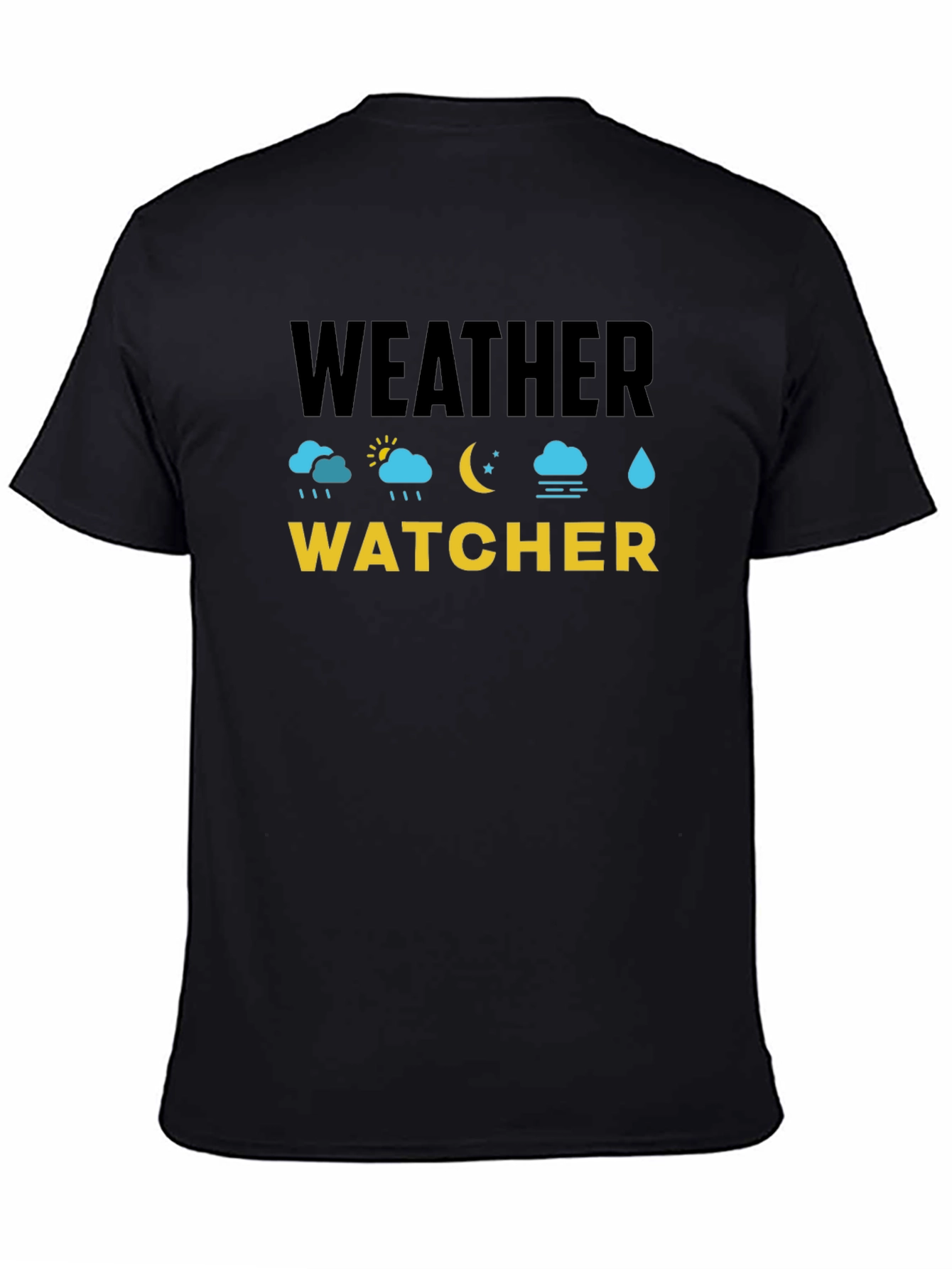 Weather Watcher Black Cotton T-Shirt
