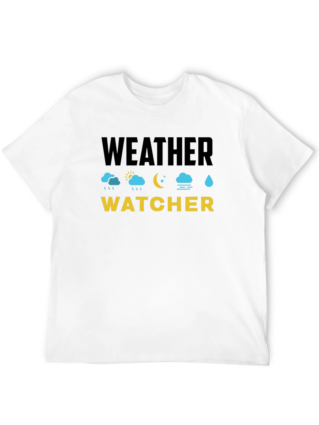Weather Watcher Black Cotton T-Shirt