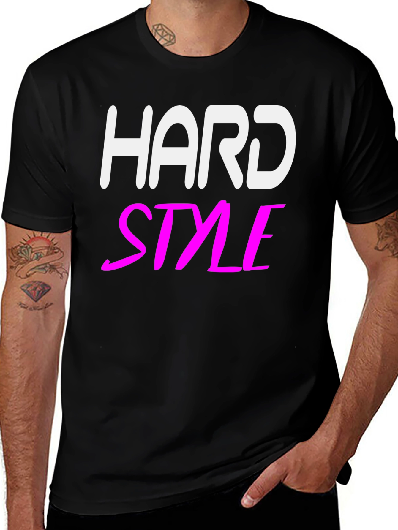 Hard Style Graphic Tee - Black Cotton T-Shirt