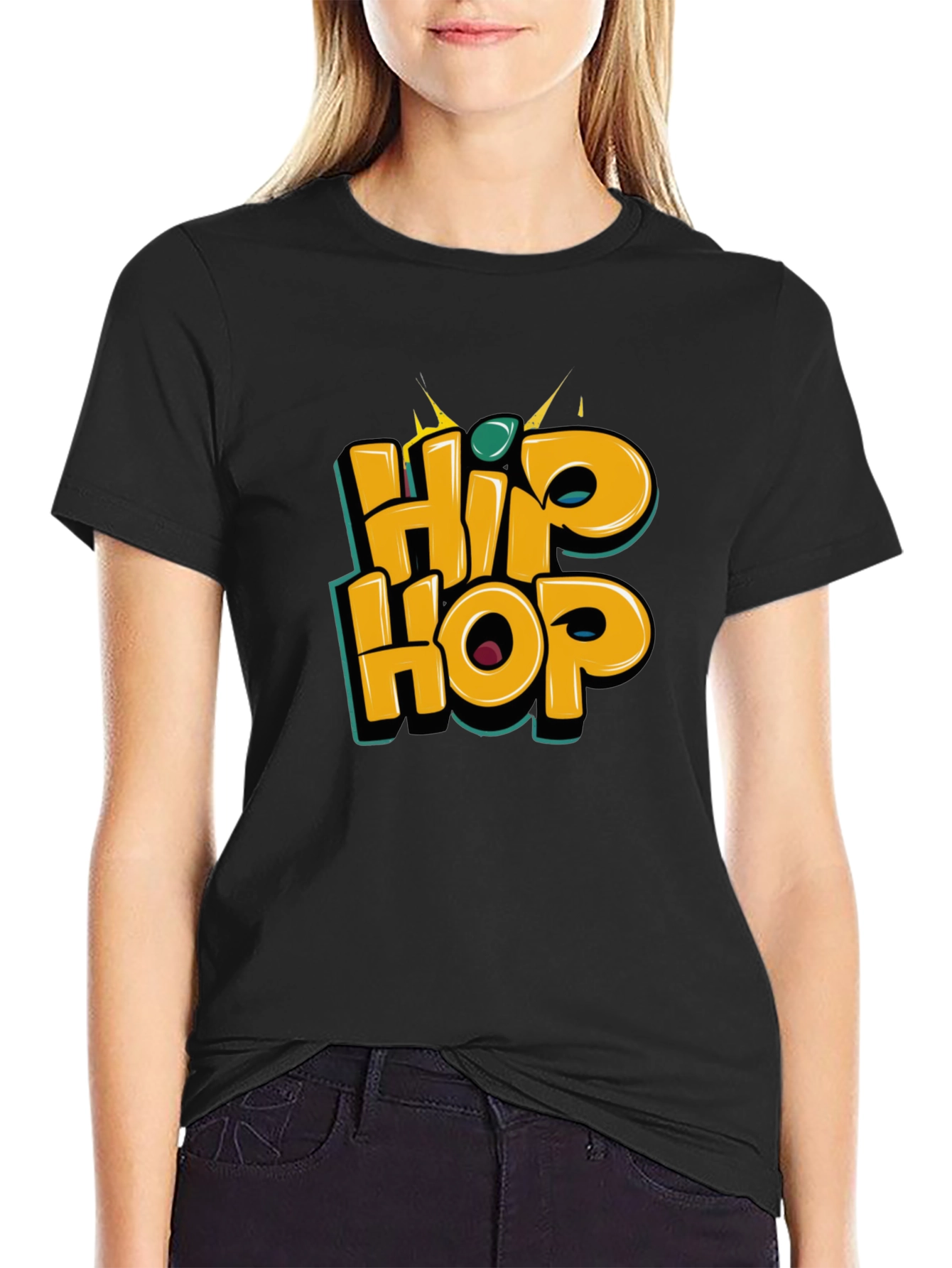 Hip Hop Graphic Tee - Stylish Black T-Shirt