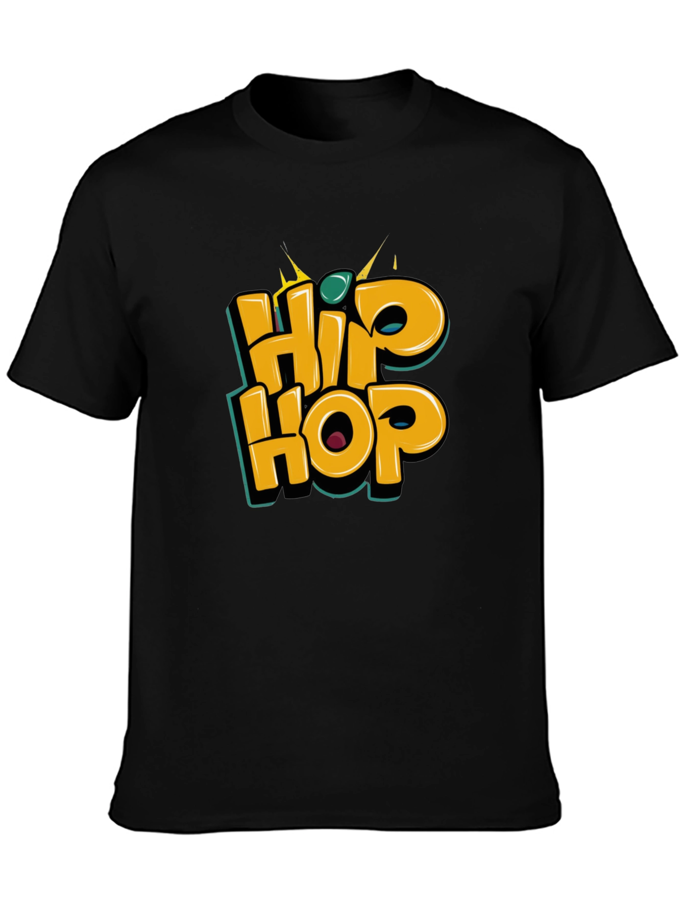 Hip Hop Graphic Tee - Stylish Black T-Shirt