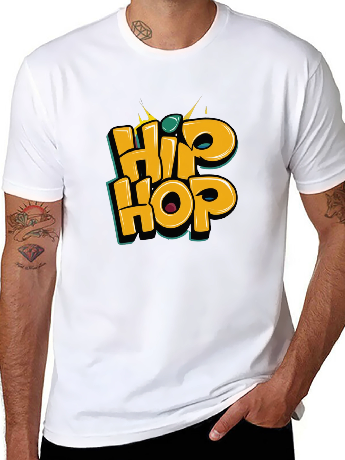 Hip Hop Graphic Tee - Stylish Black T-Shirt